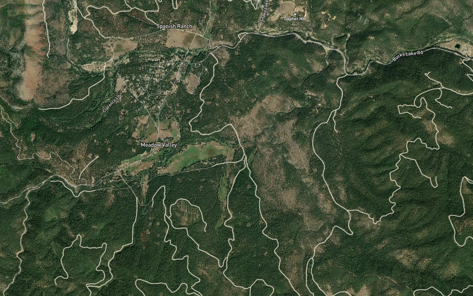 Satellite map of the Little Schneider Creek