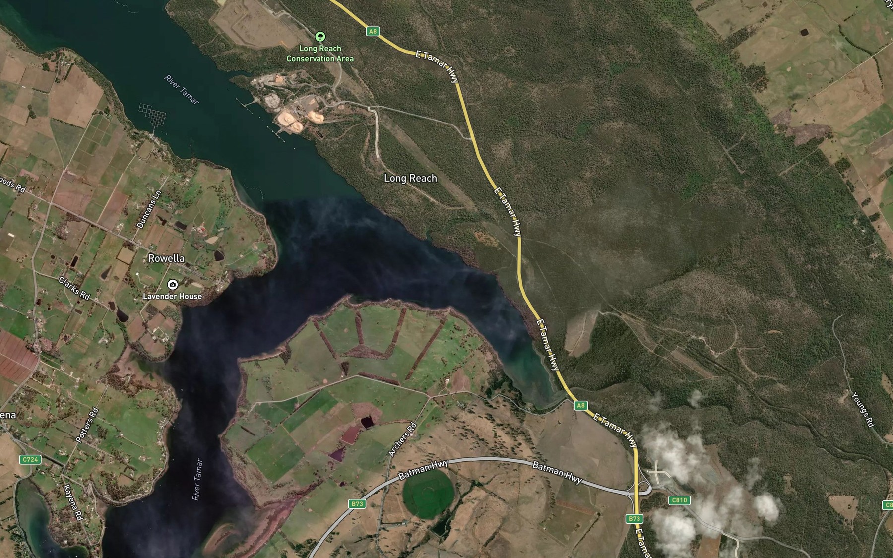 Satellite map of the East Arm