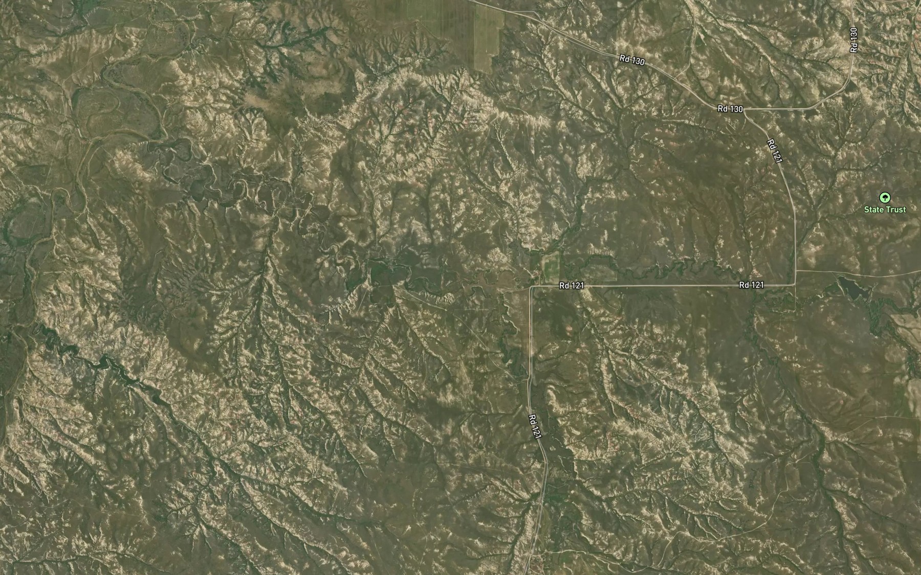 Satellite map of the South Fork Huey Creek