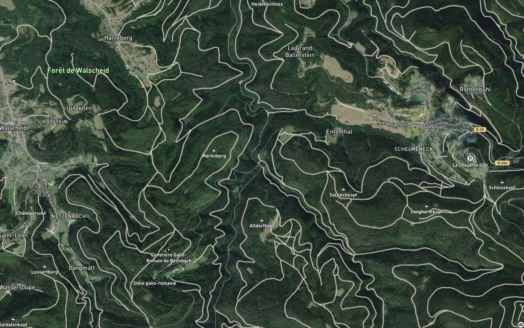 Satellite map of the Zorn Jaune