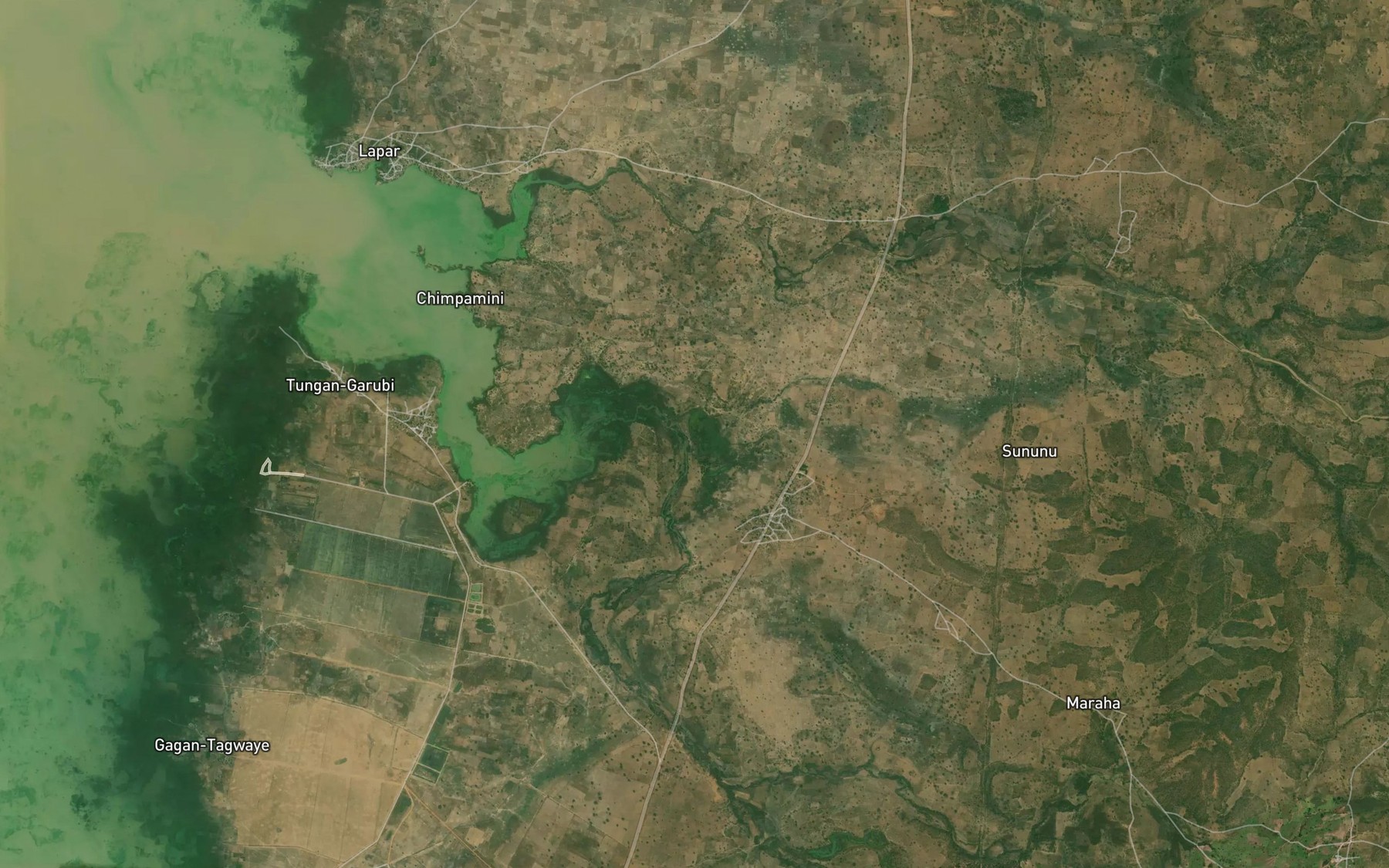 Satellite map of the River Wawu