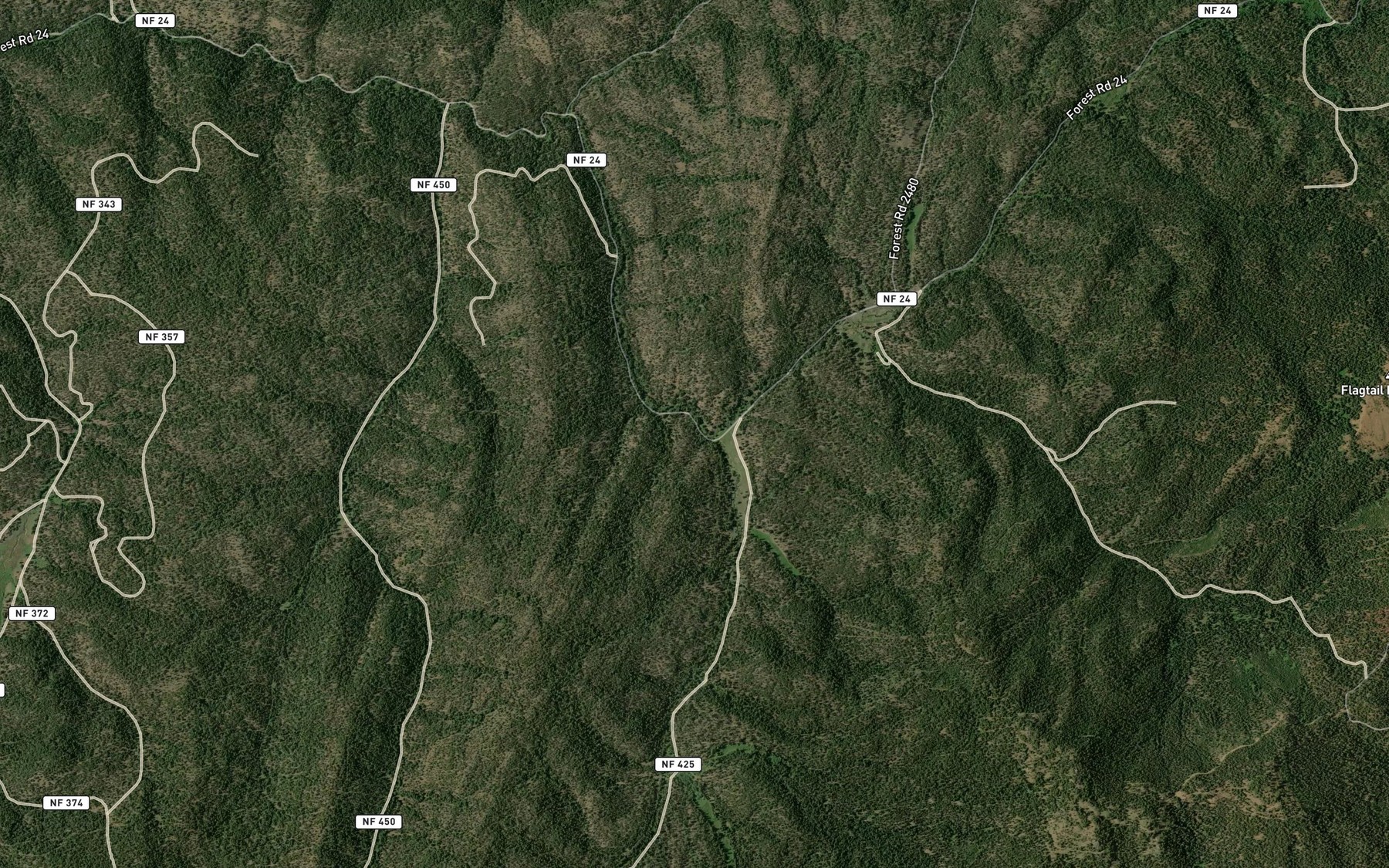 Satellite map of the North Fork Deer Creek