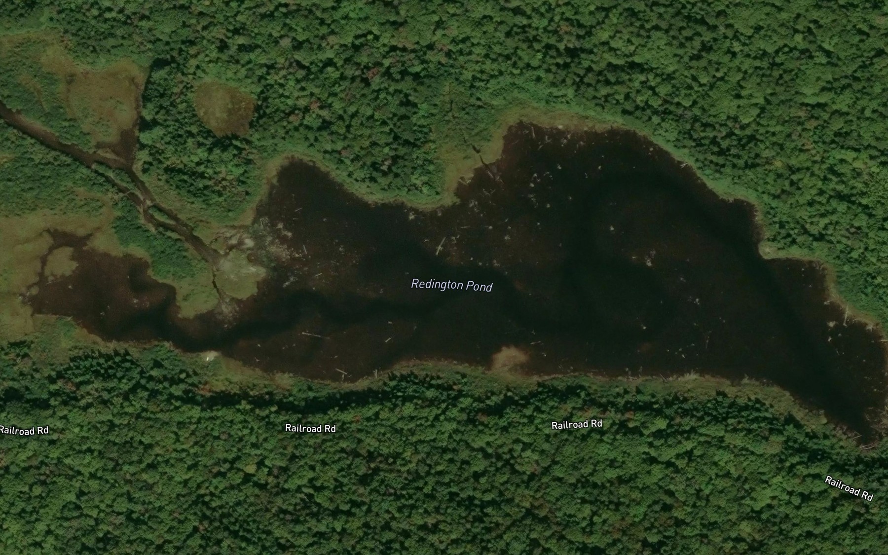 Satellite map of the Redington Pond
