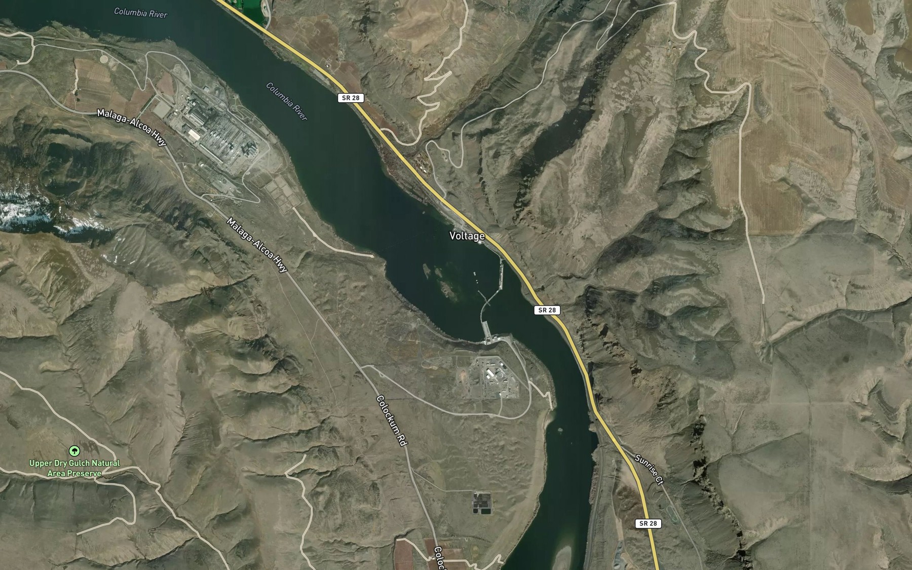 Satellite map of the Rock Island Rapids