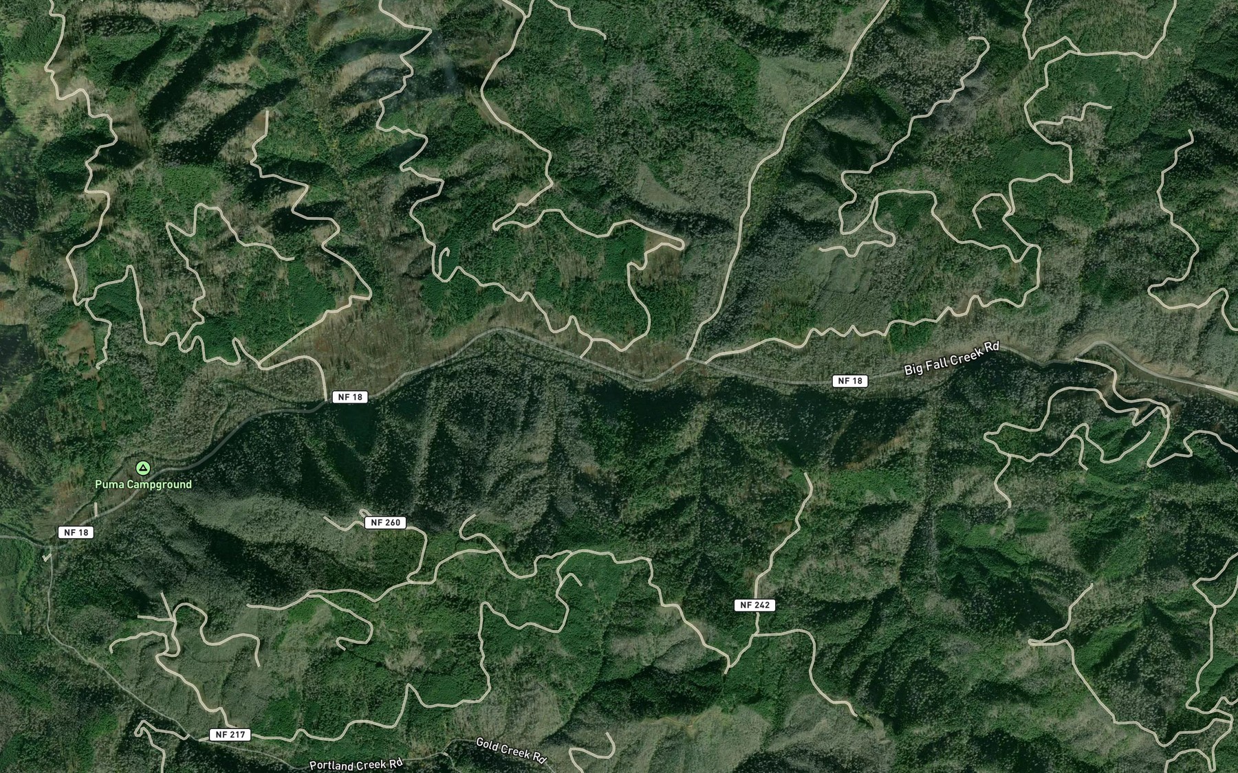 Satellite map of the Small Creek