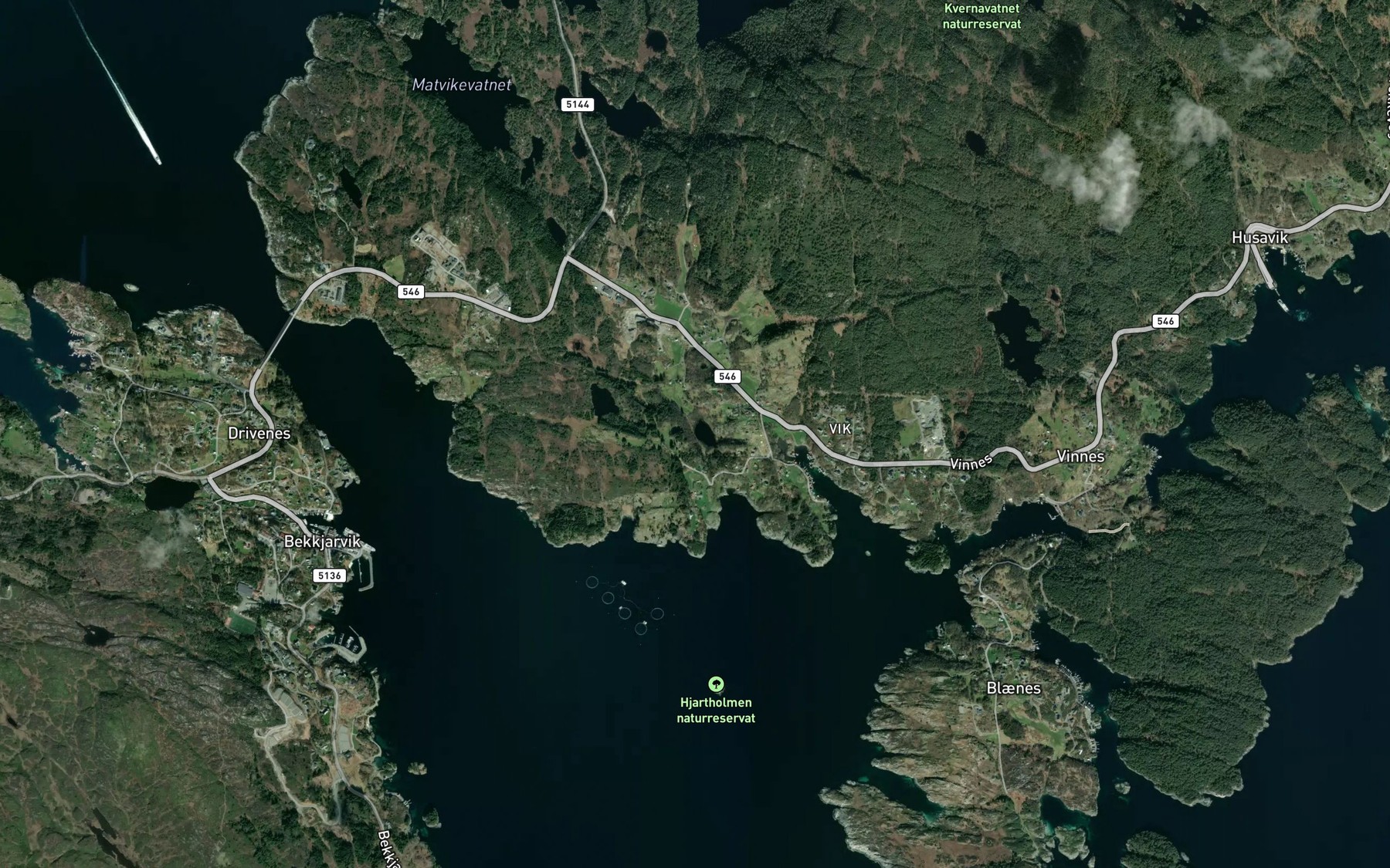 Satellite map of the Uglenesvatn