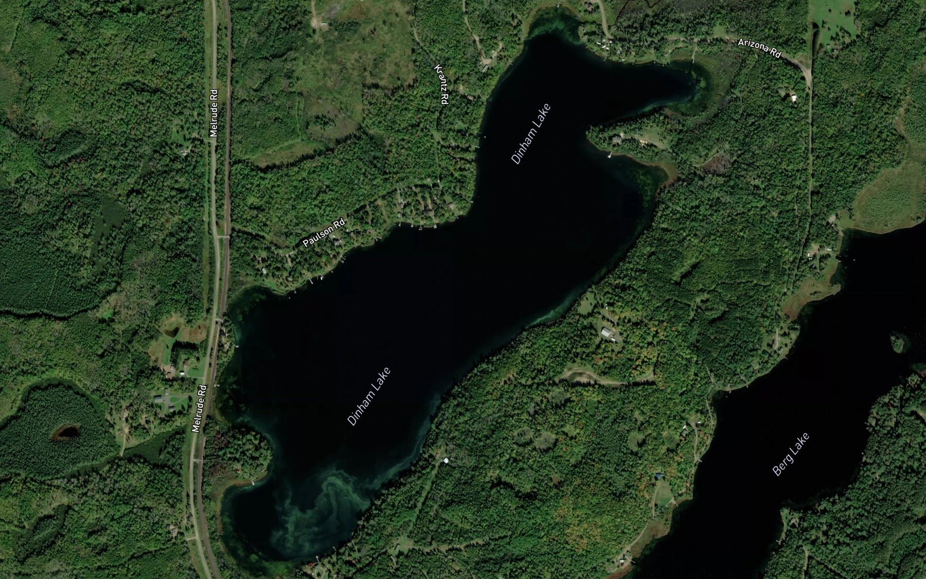 Satellite map of the Dinham Lake
