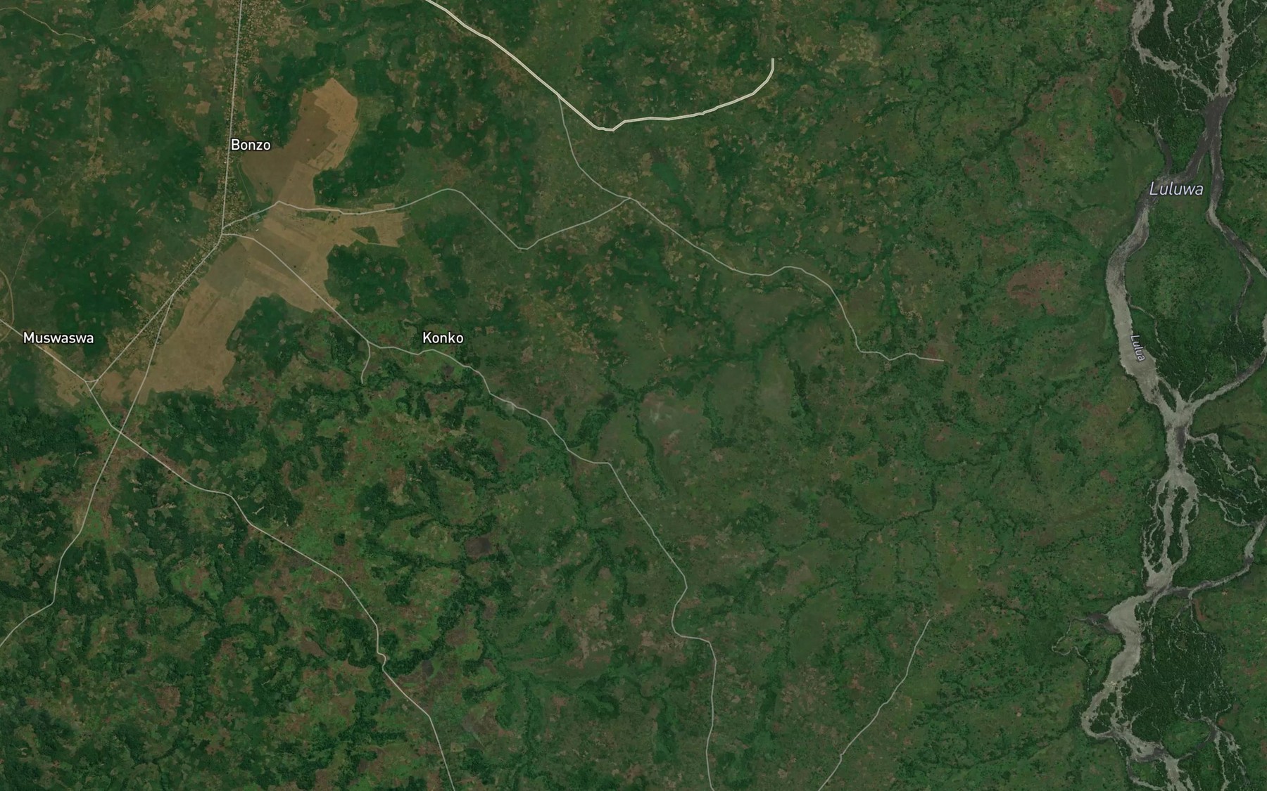 Satellite map of the Tshikasu