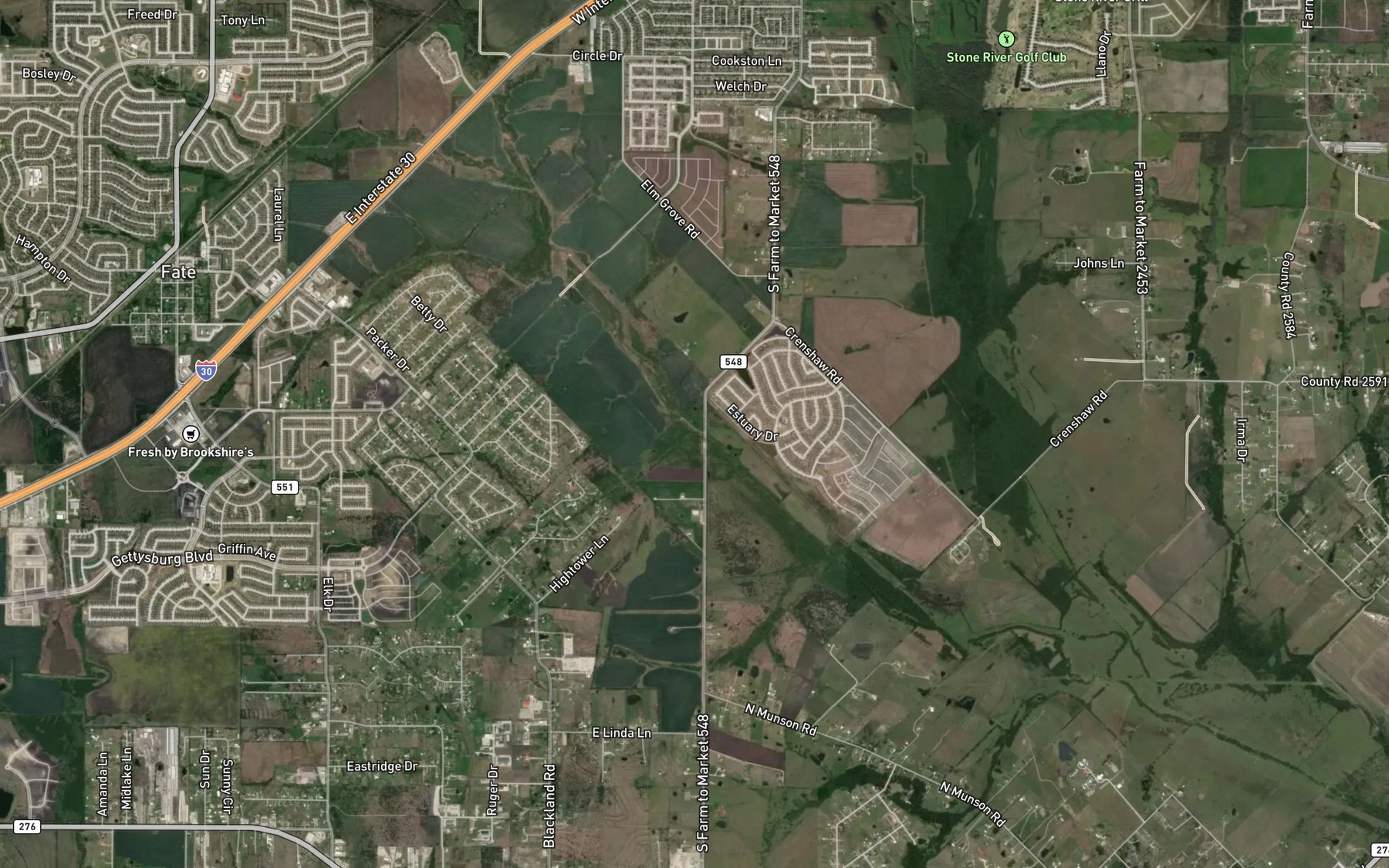 Satellite map of the Tar Branch