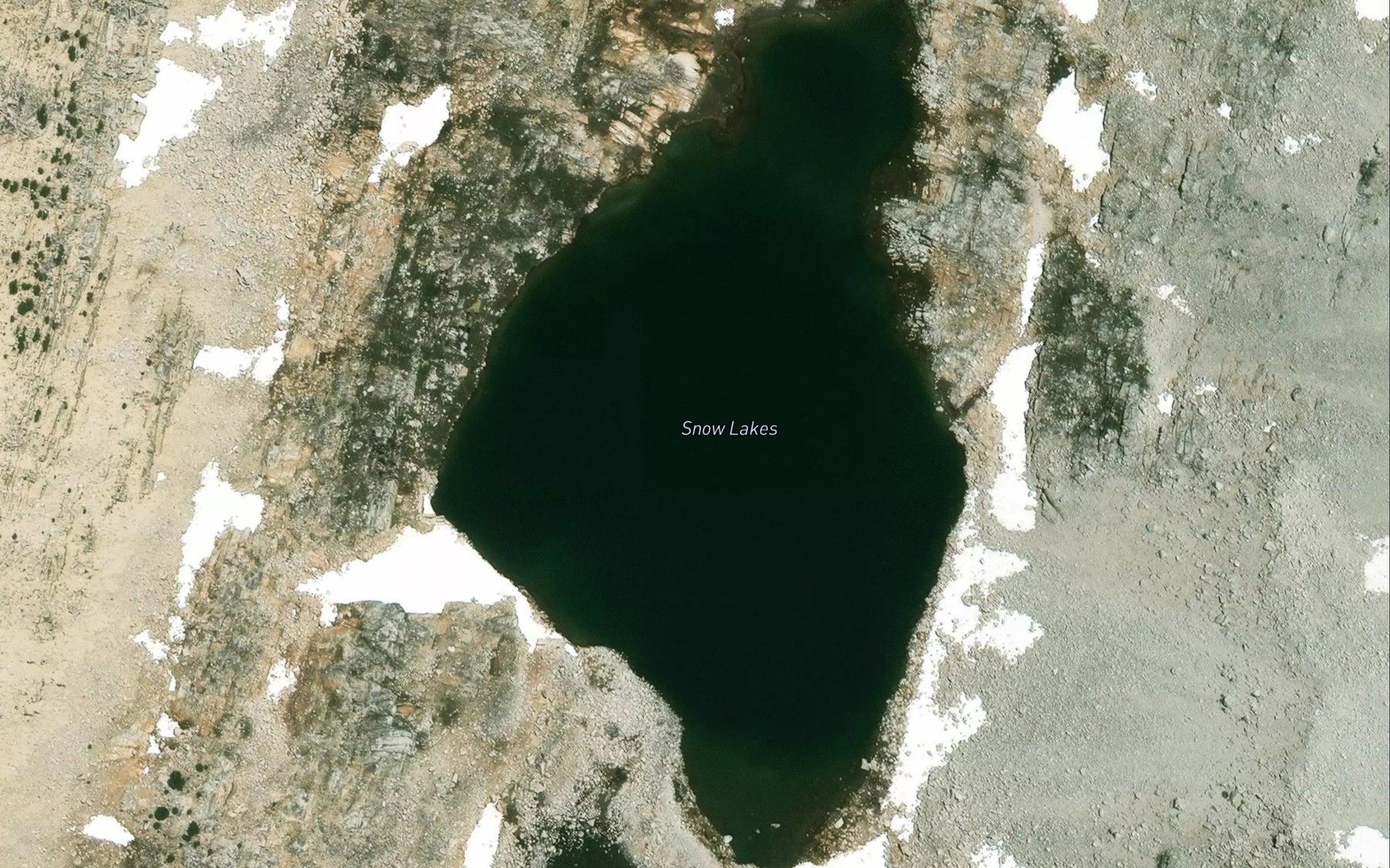 Satellite map of the Snow Lakes