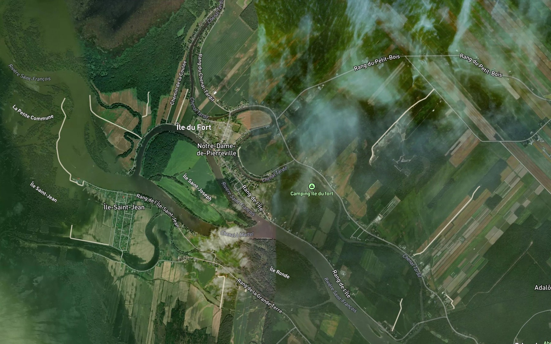 Satellite map of the Cours d'eau Armand-Bibeau