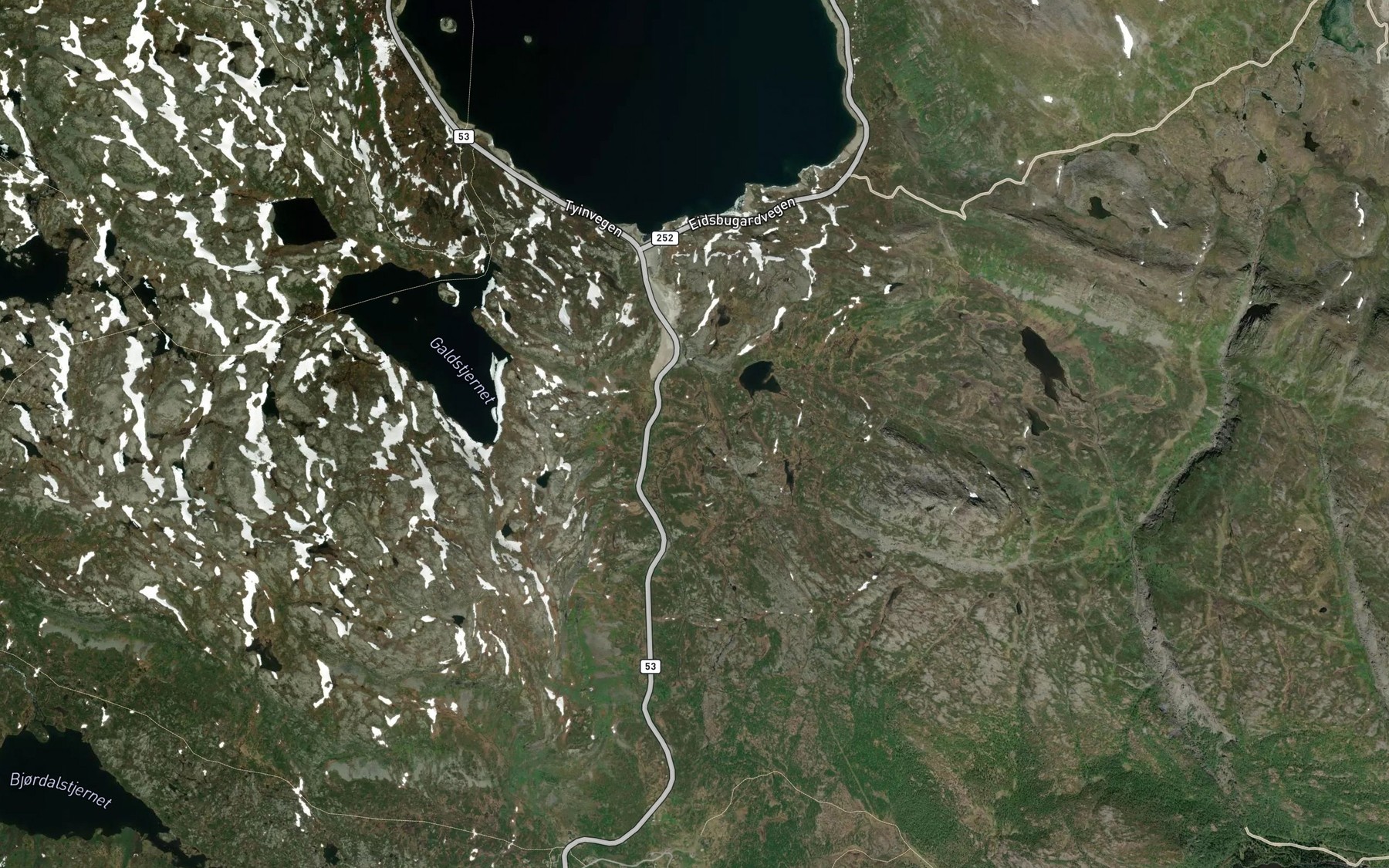Satellite map of the Tyisbekken