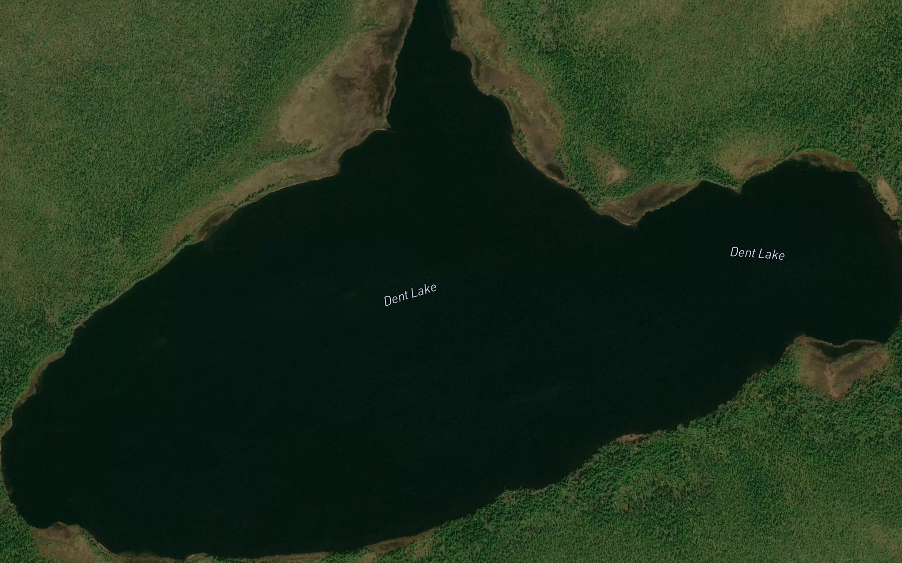 Satellite map of the Dent Lake