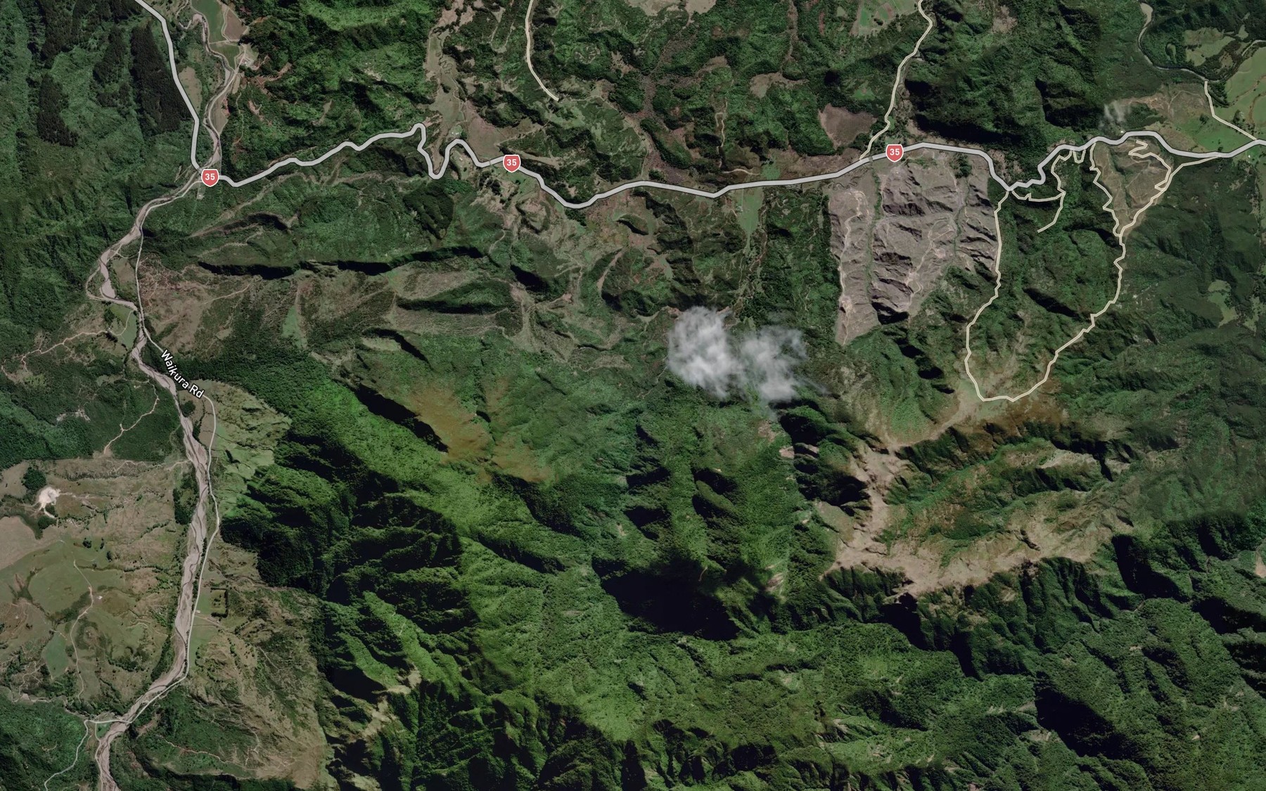 Satellite map of the Mangaomeko Stream