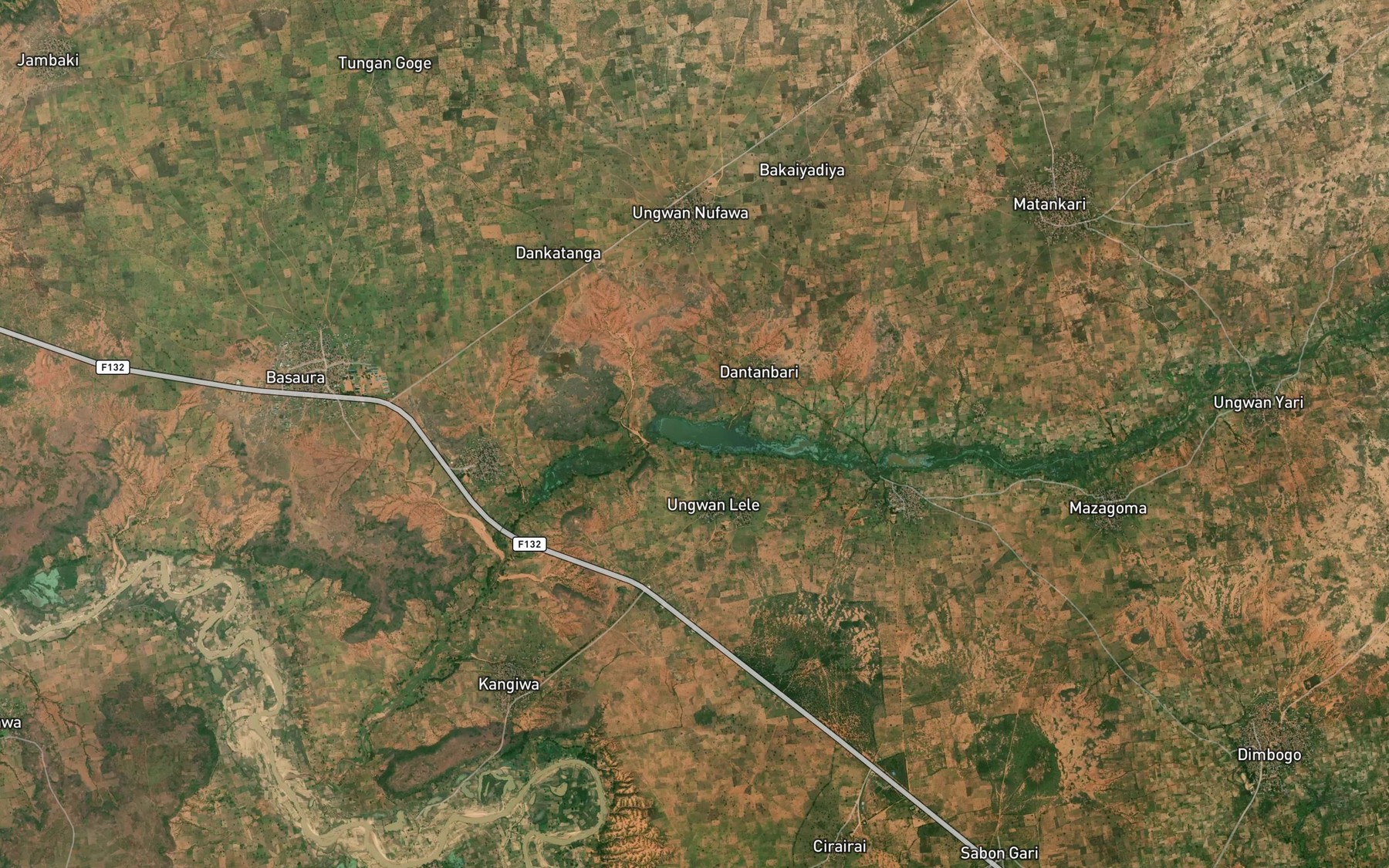 Satellite map of the Langido Lake