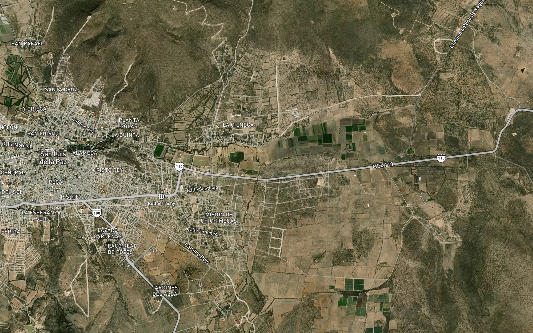 Satellite map of the La Noria