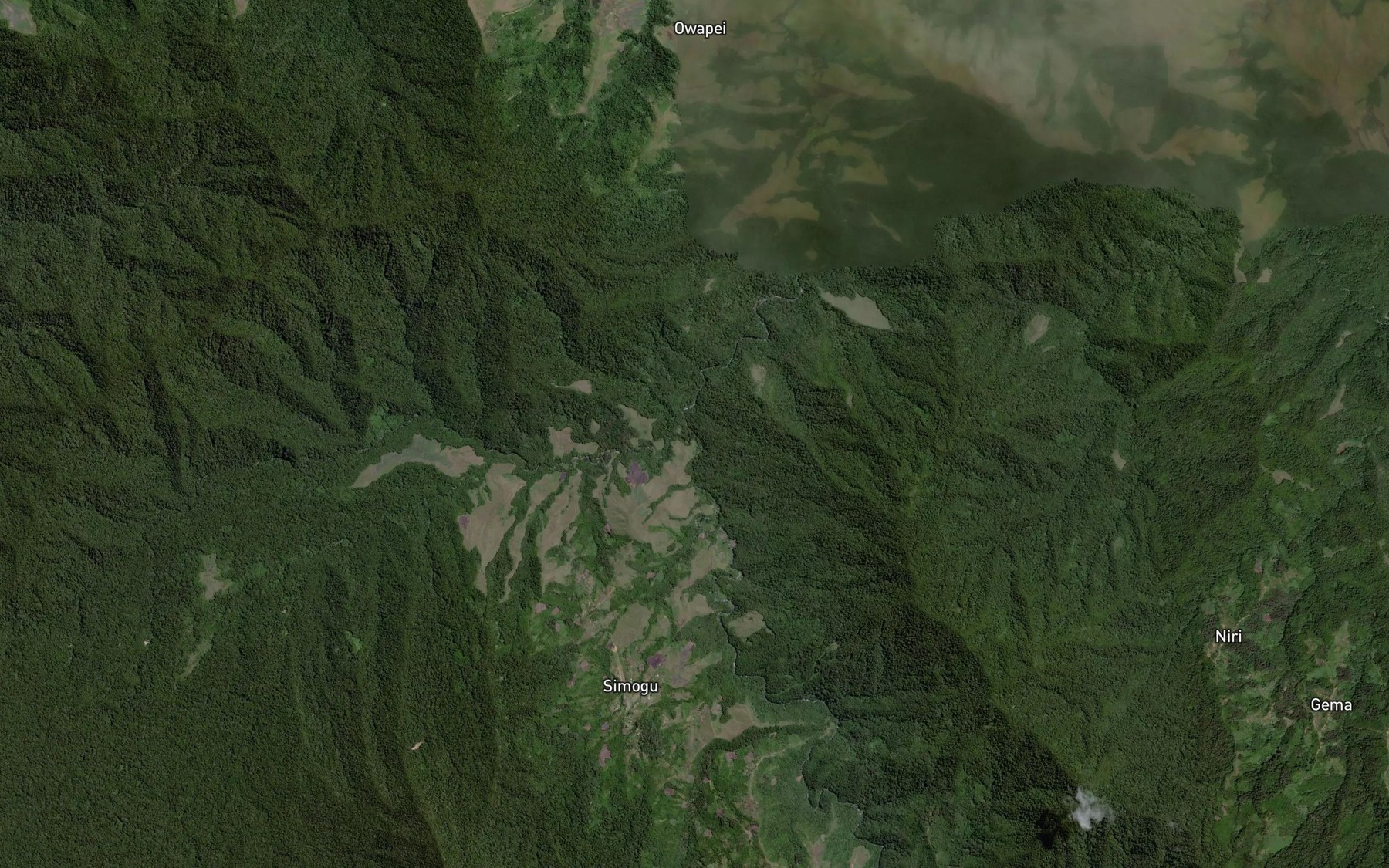 Satellite map of the Anowani River