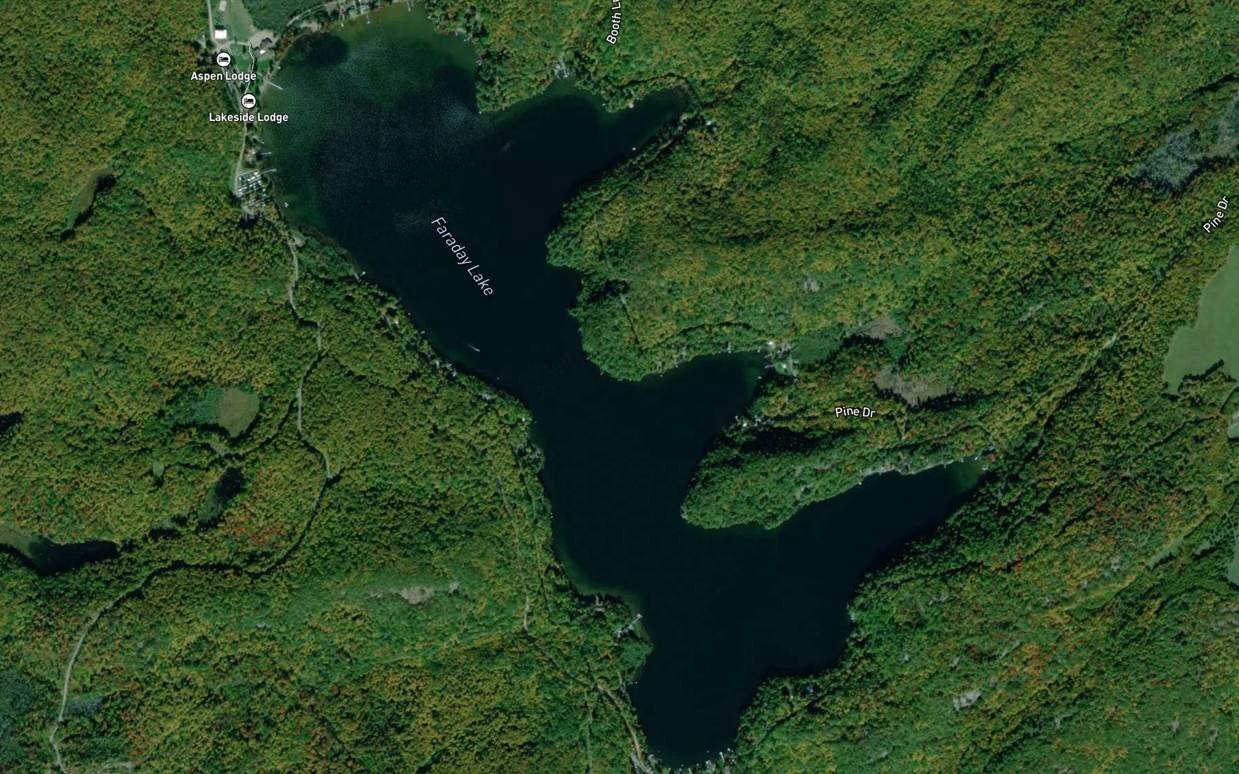 Satellite map of the Faraday Lake