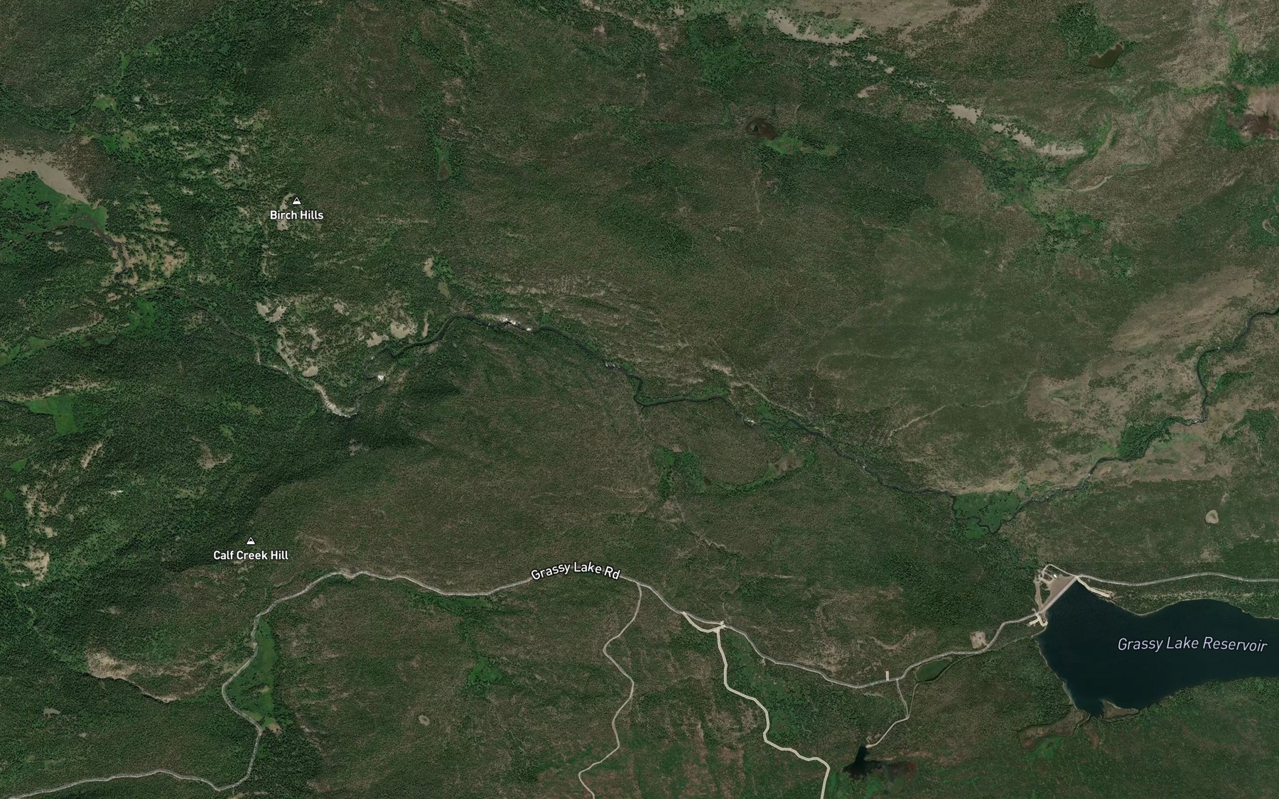 Satellite map of the Cascade Creek