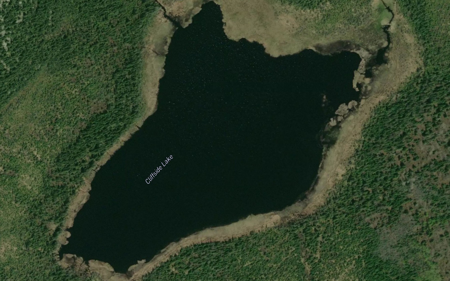 Satellite map of the Cliffside Lake