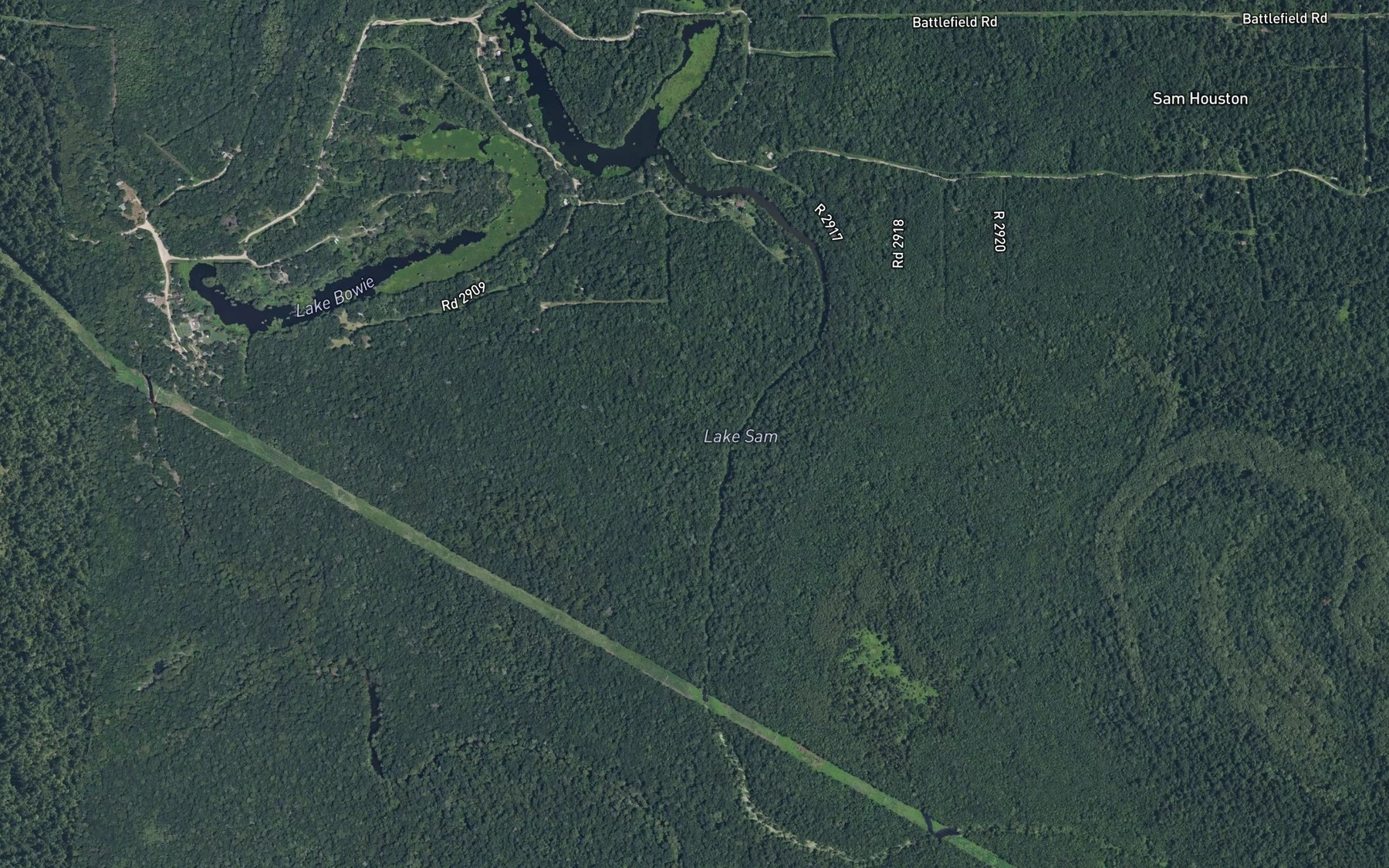 Satellite map of the Lake Sam