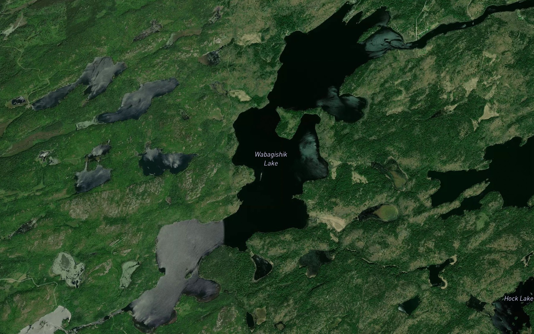 Satellite map of the Wabagishik Lake