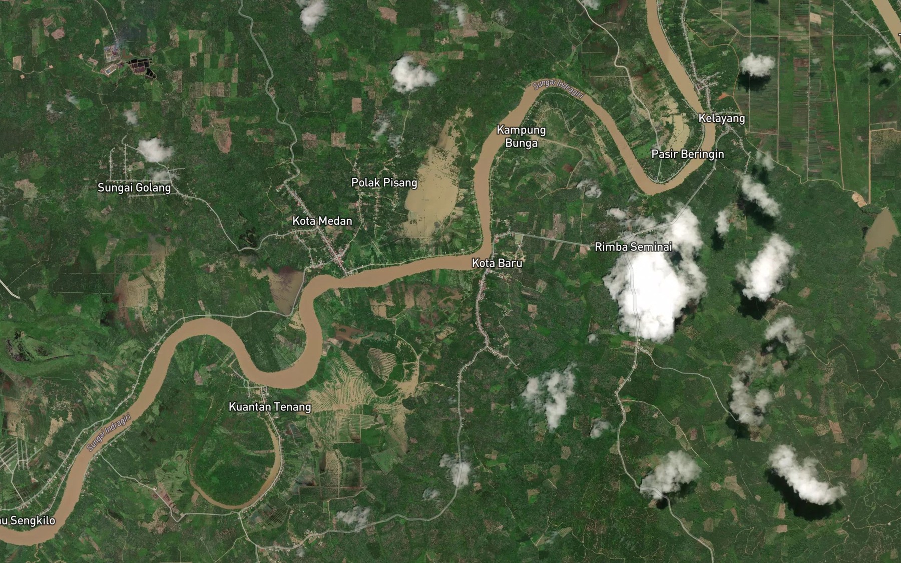 Satellite map of the Sungai Lakut
