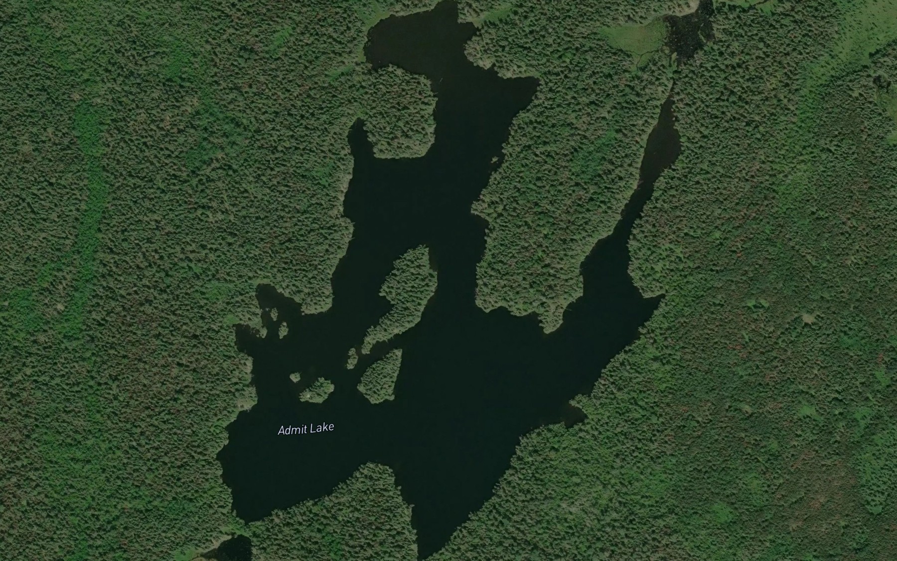 Satellite map of the Admit Lake