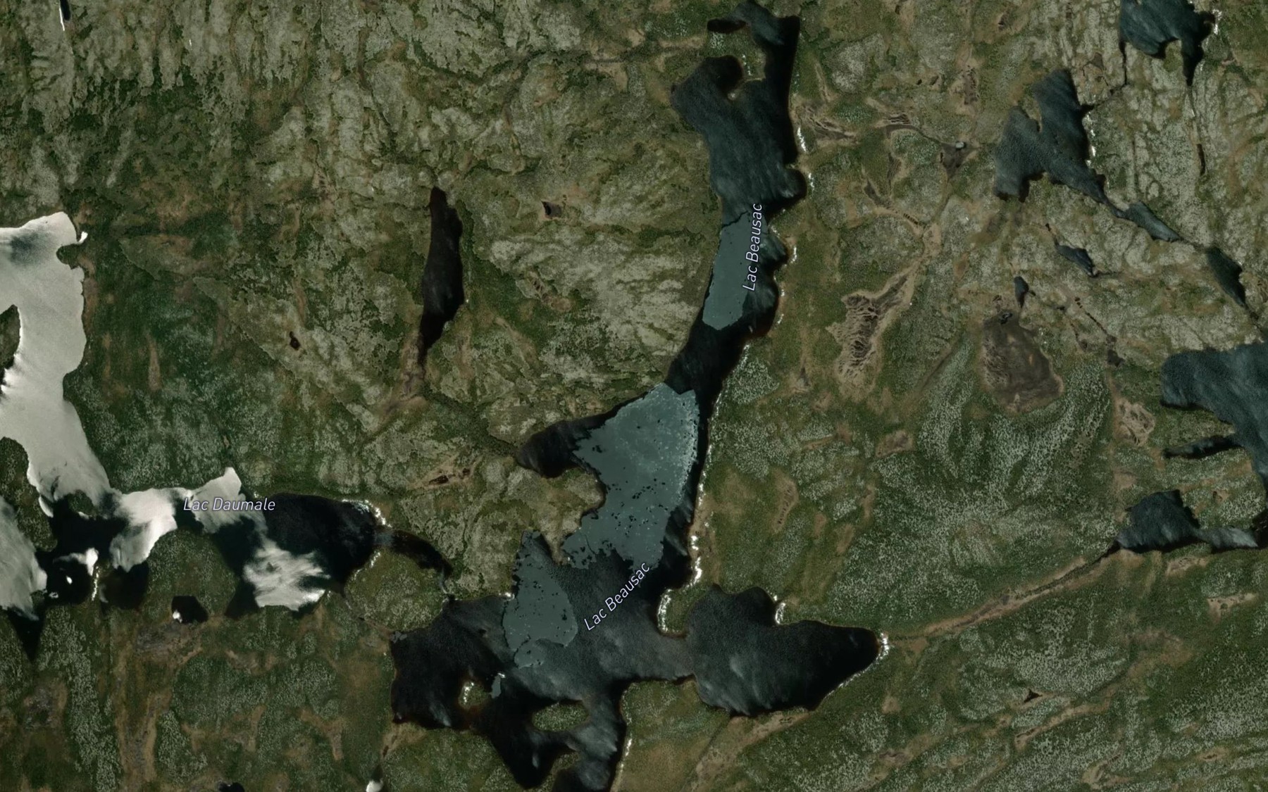 Satellite map of the Lac Beausac