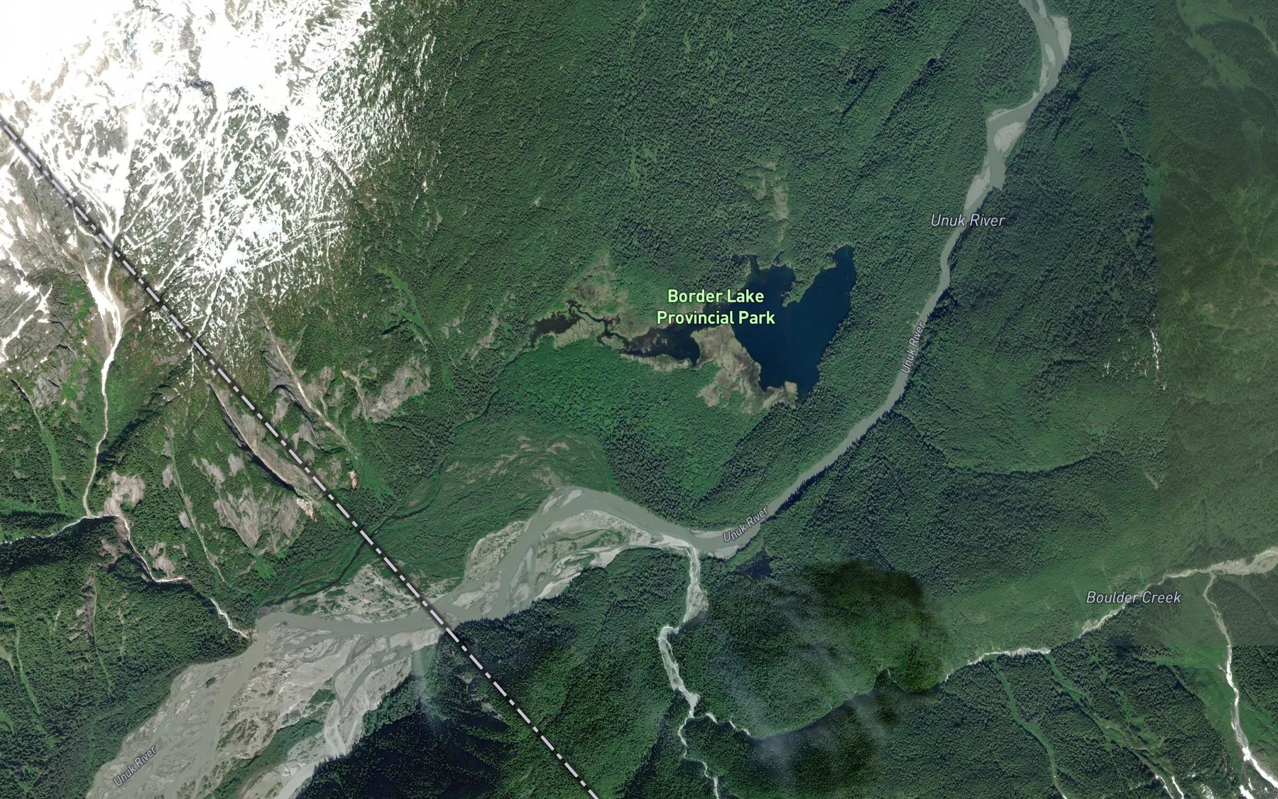 Satellite map of the Boulder Creek