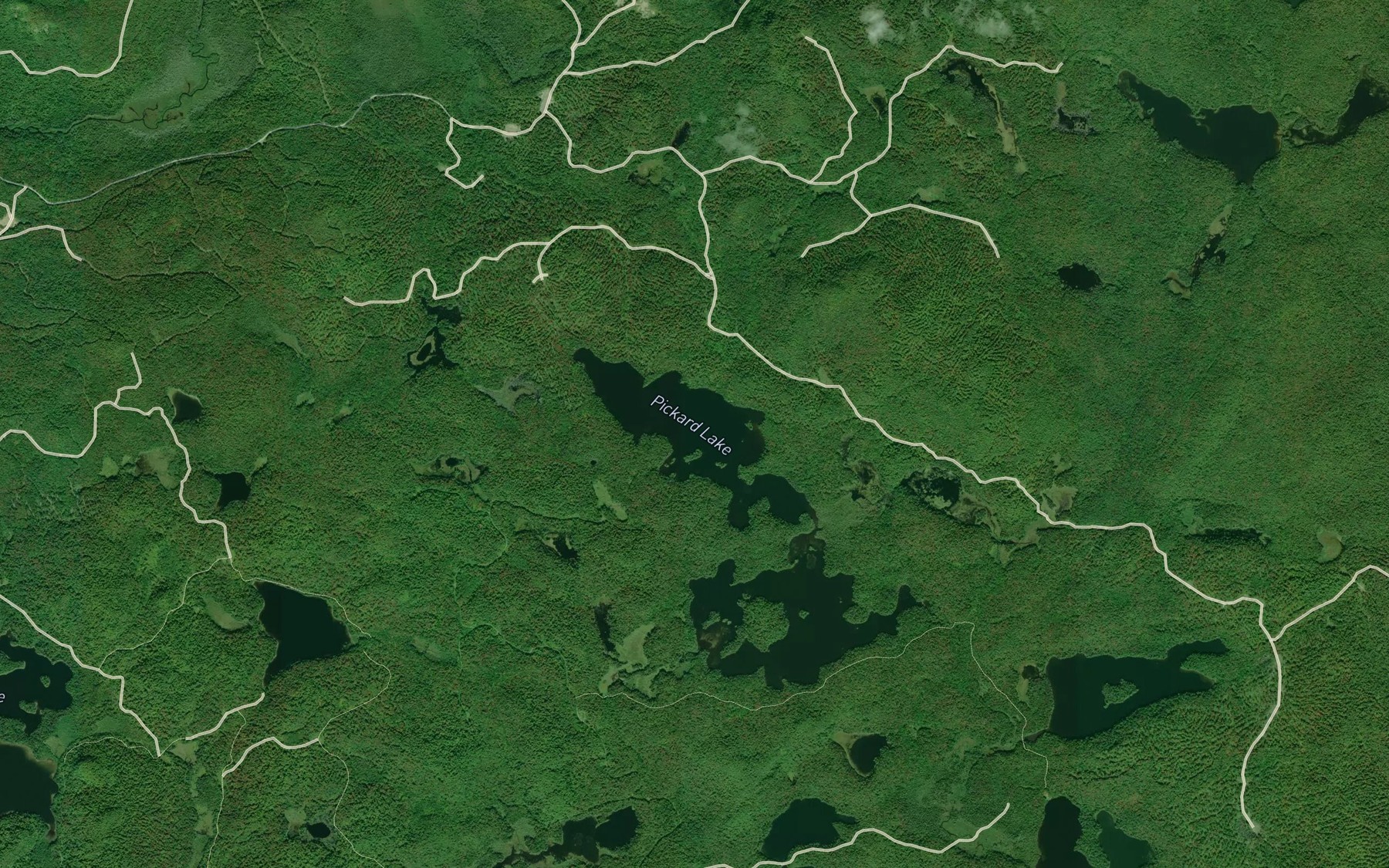 Satellite map of the Tupper Lake