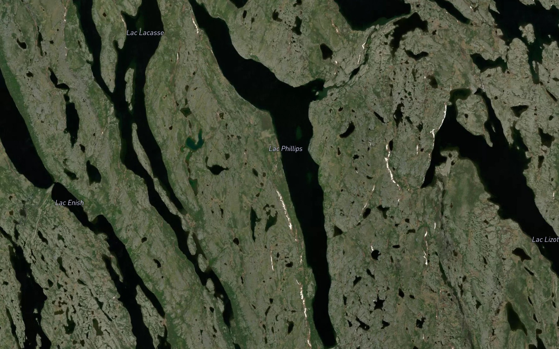 Satellite map of the Lac Phillips