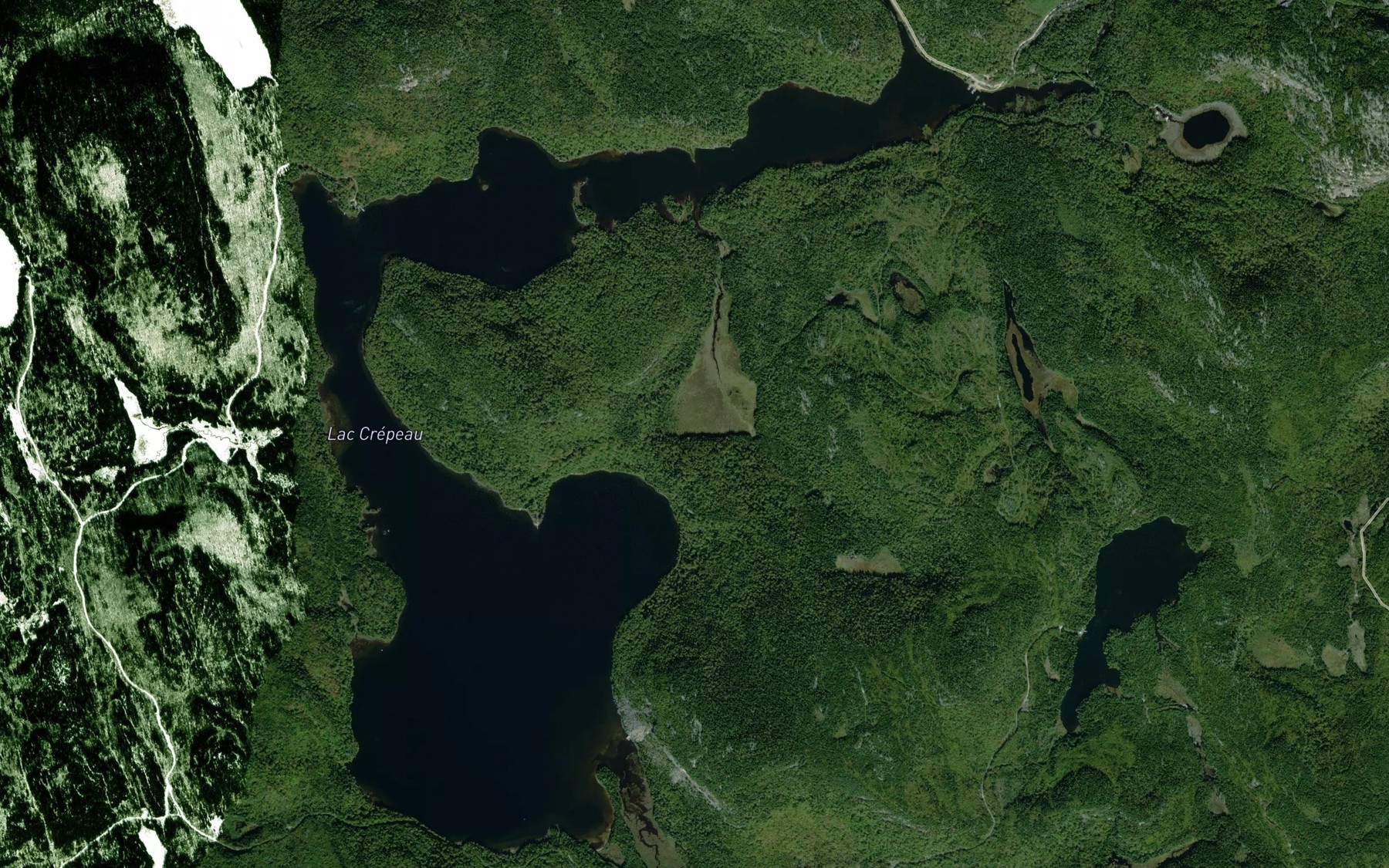 Satellite map of the Lac Crepeau
