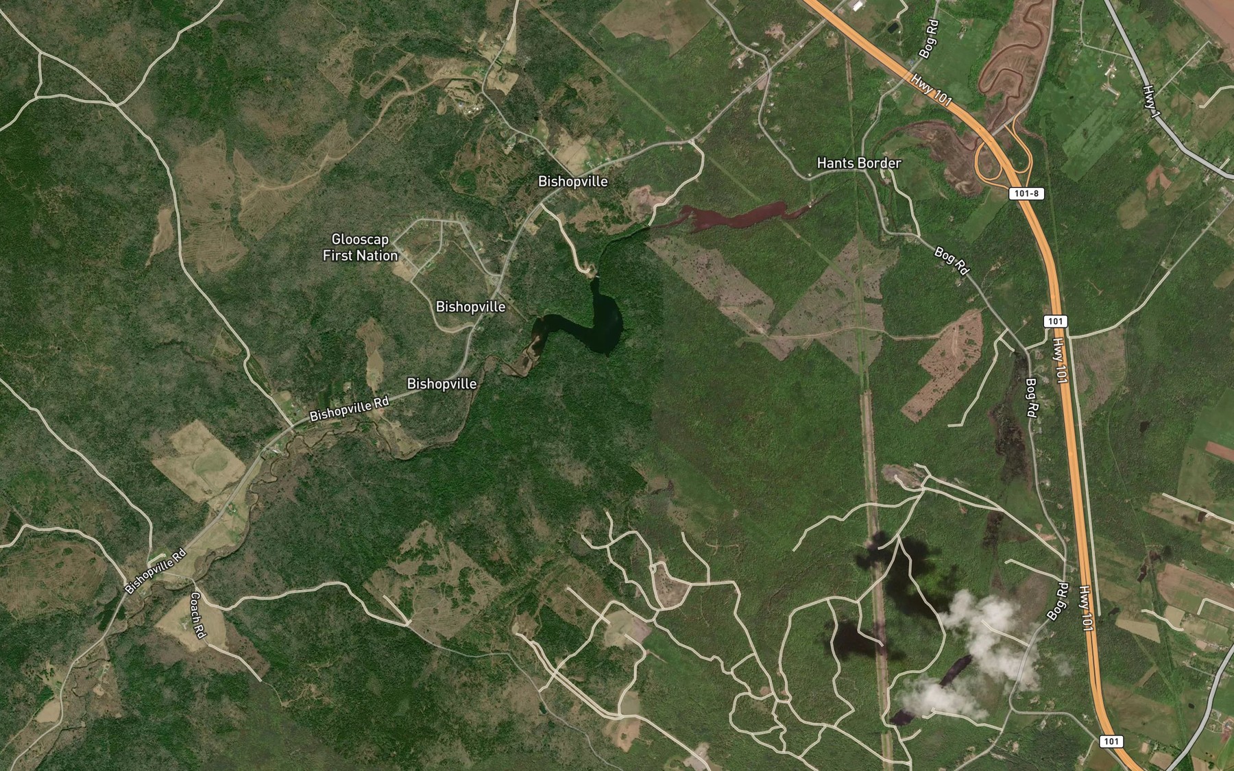 Satellite map of the Kelly Brook
