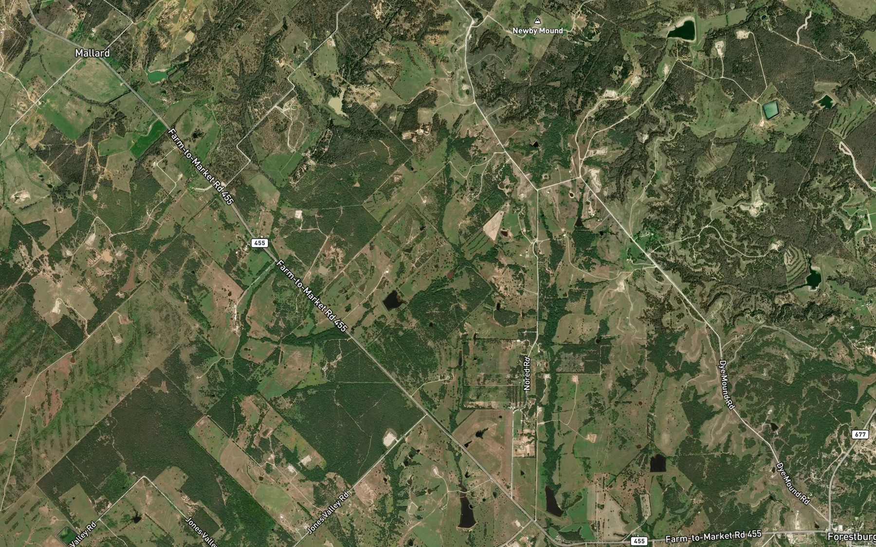 Satellite map of the Soil Conservation Service Site 7d Reservoir