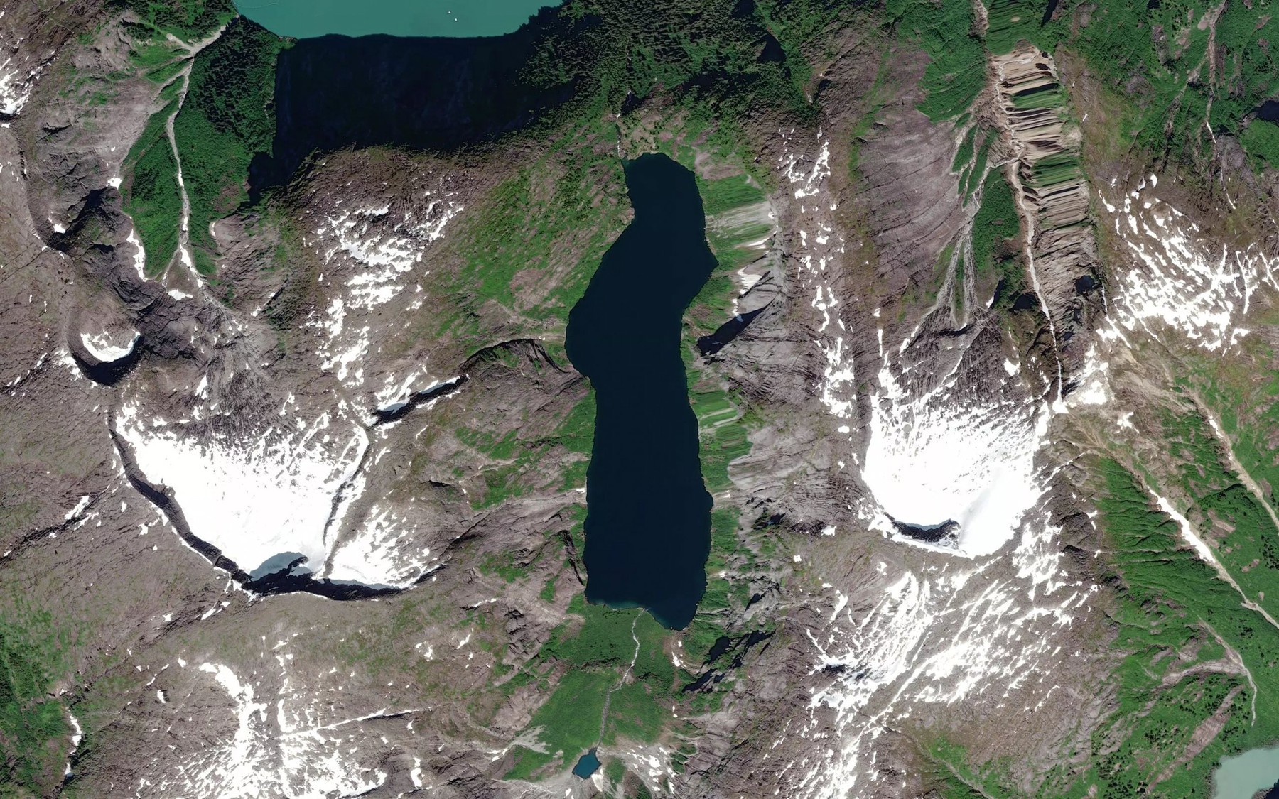 Satellite map of the Icefall Lake