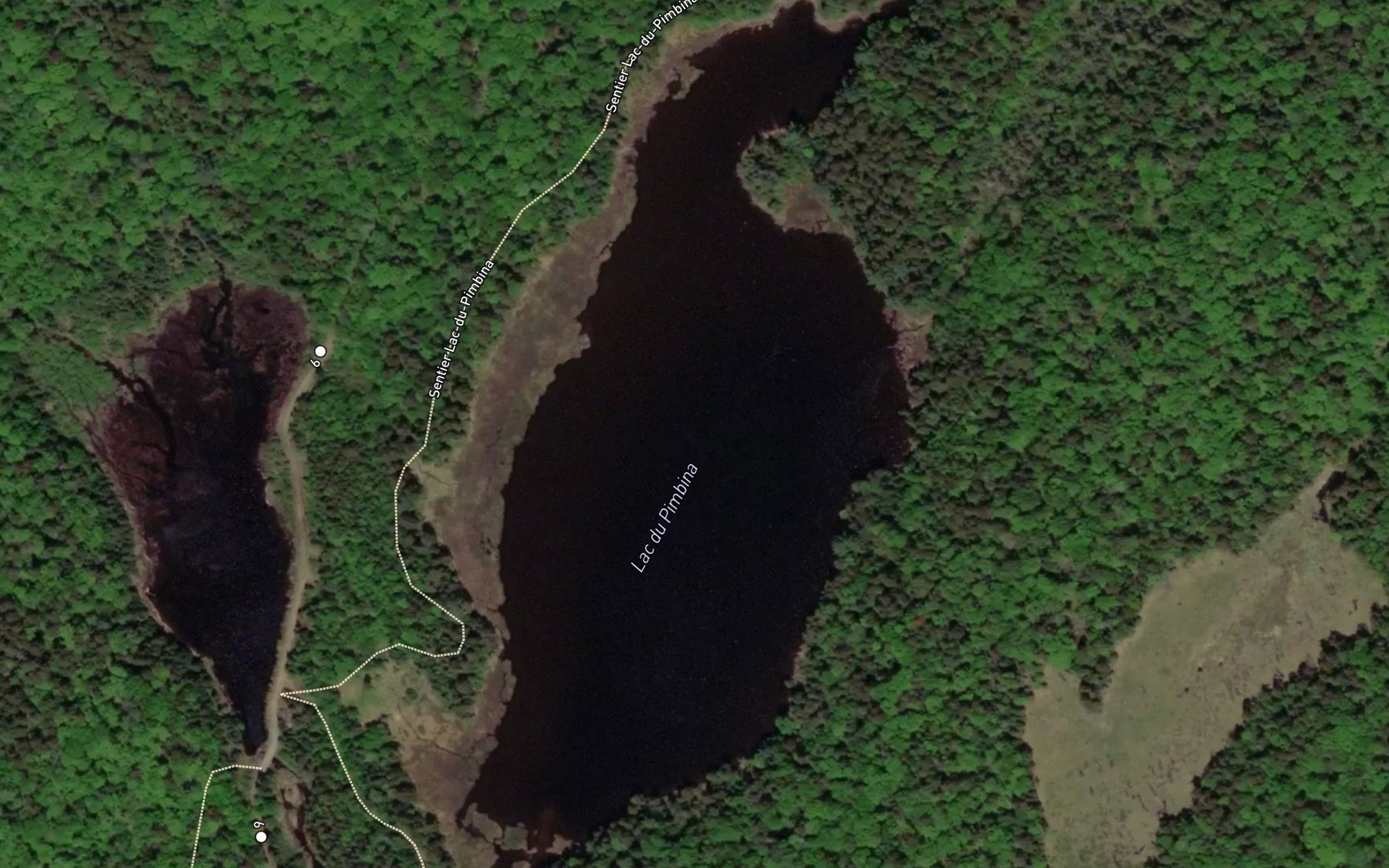 Satellite map of the Lac du Pimbina