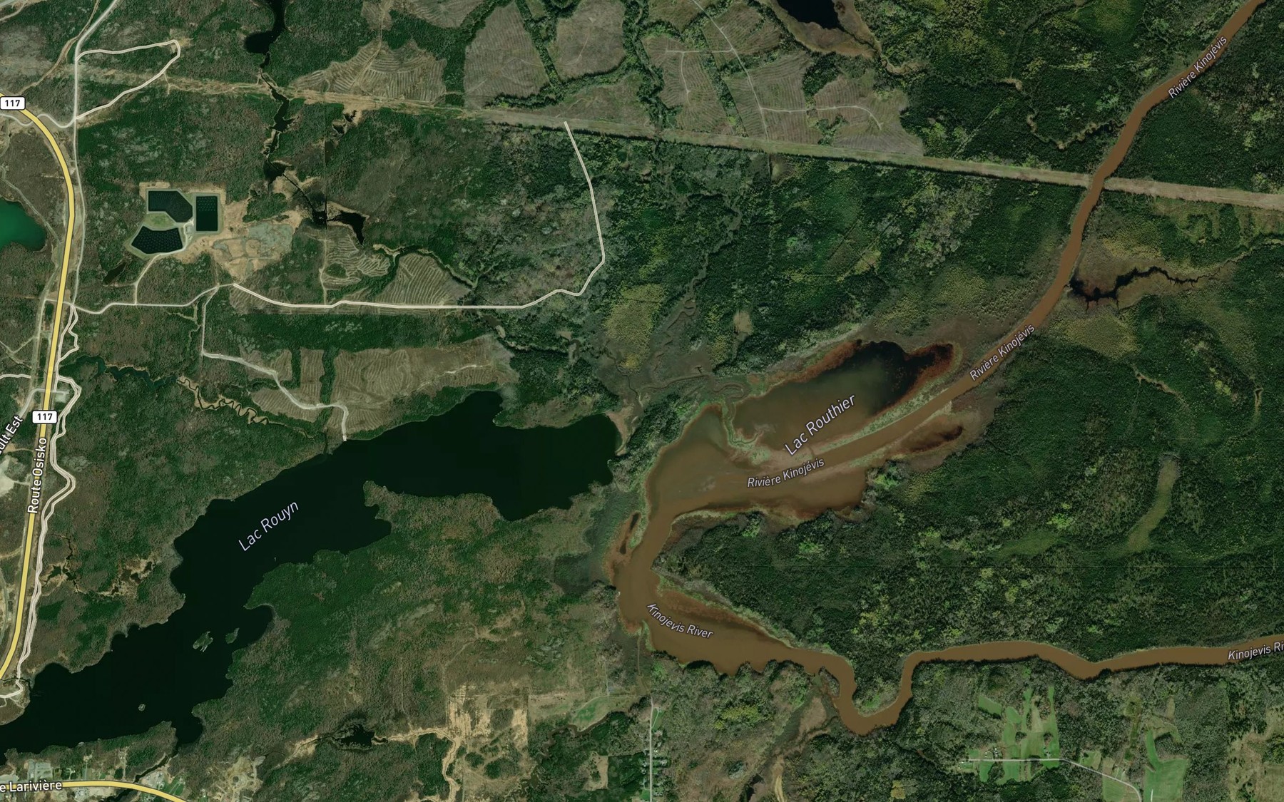 Satellite map of the Cours d'eau Dallaire