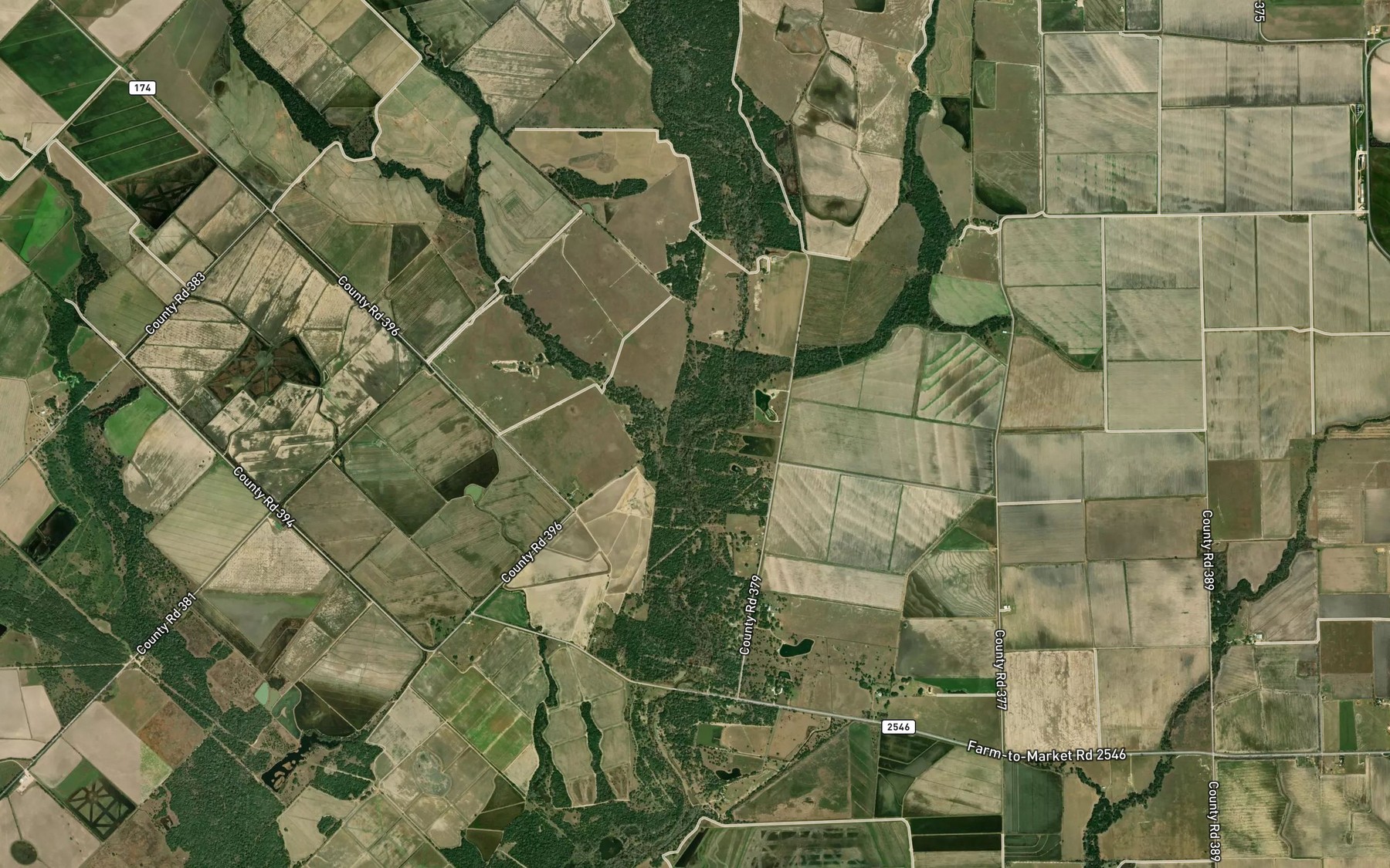 Satellite map of the East Turkey Creek