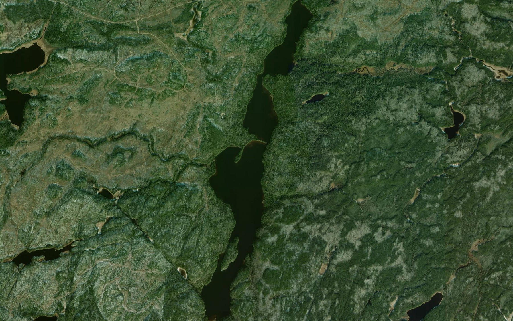 Satellite map of the Slim Jim Lake