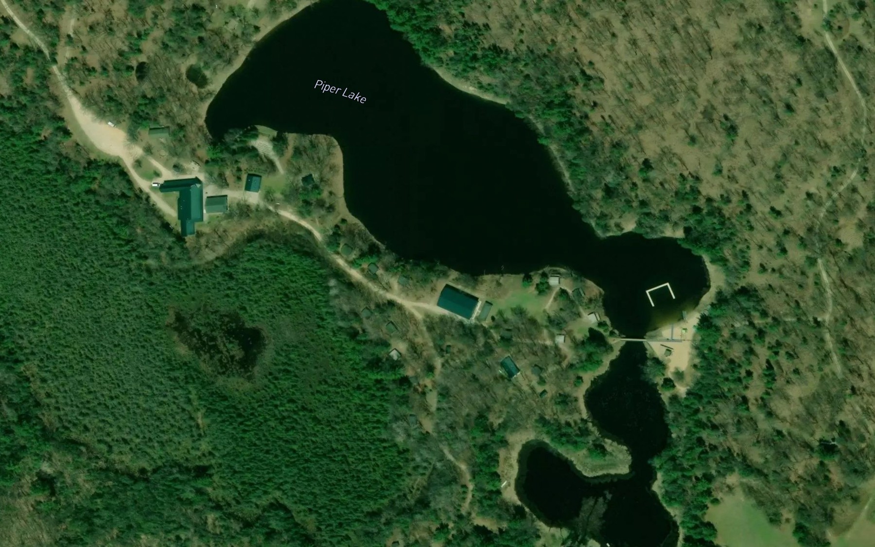 Satellite map of the Piper Lake