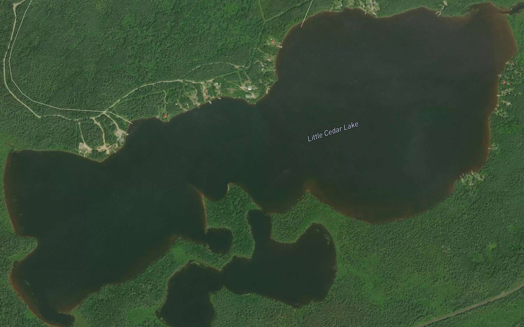 Satellite map of the Little Cedar Lake