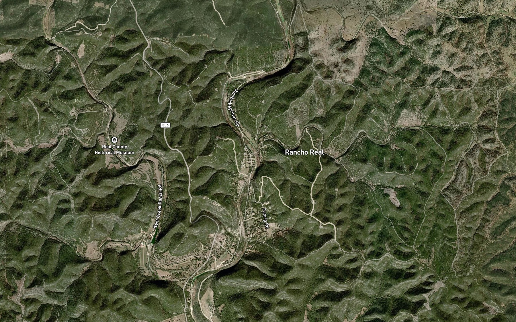 Satellite map of the Bluff Creek