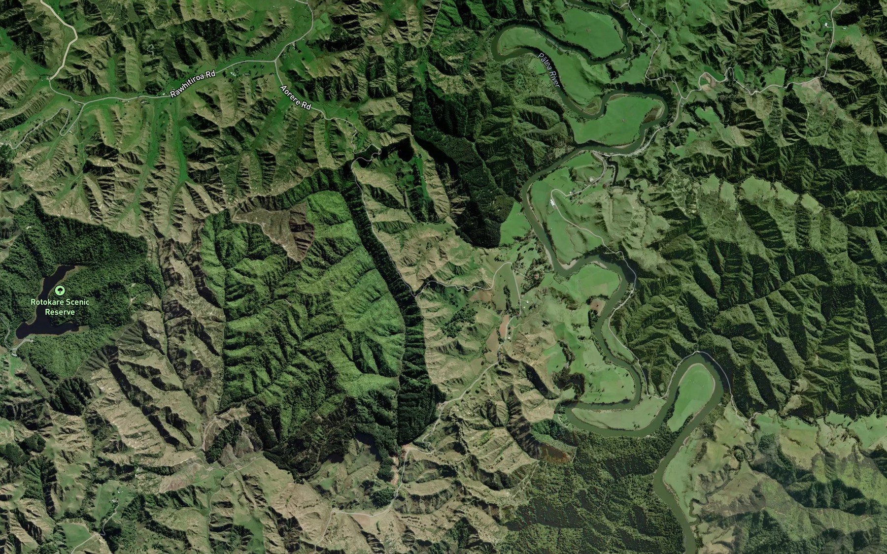 Satellite map of the Tutaeariari Stream