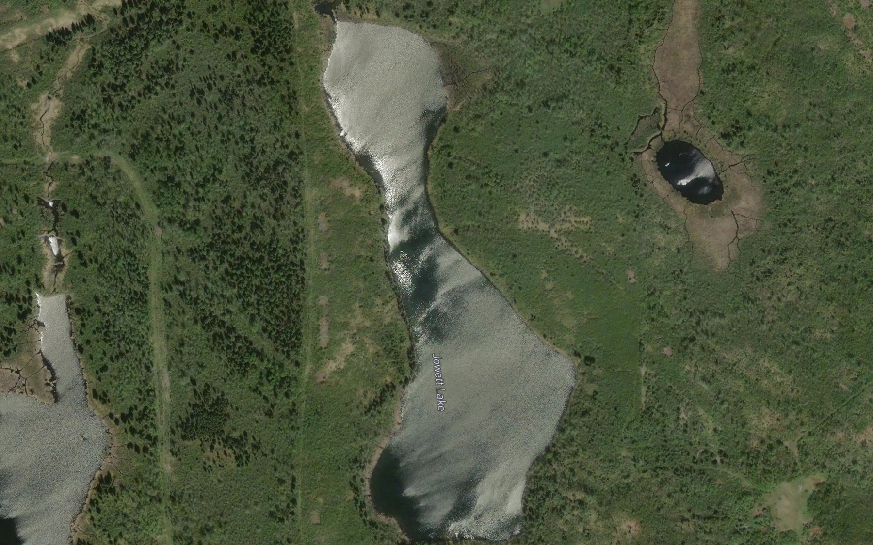 Satellite map of the Jowett Lake