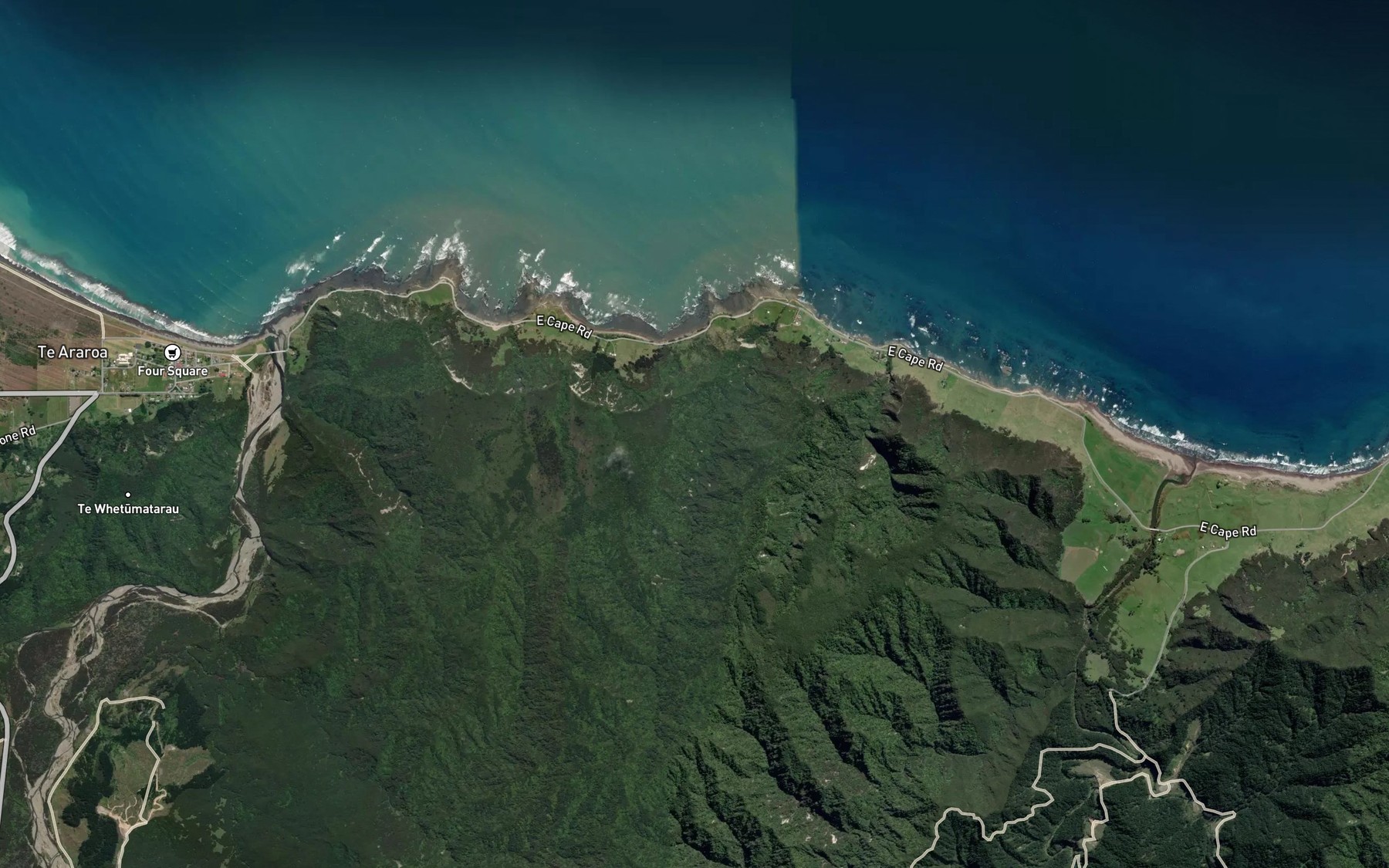 Satellite map of the Waipohatuhatu Stream
