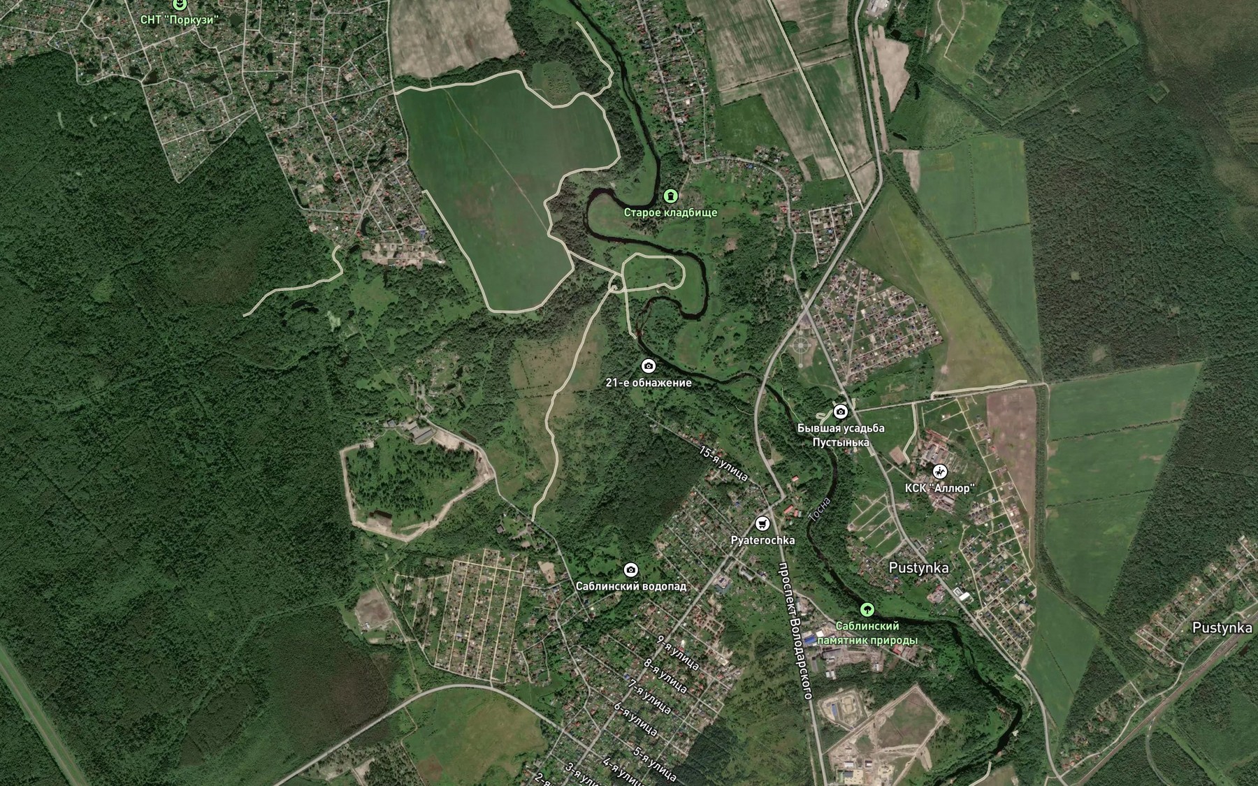 Satellite map of the Sablinka