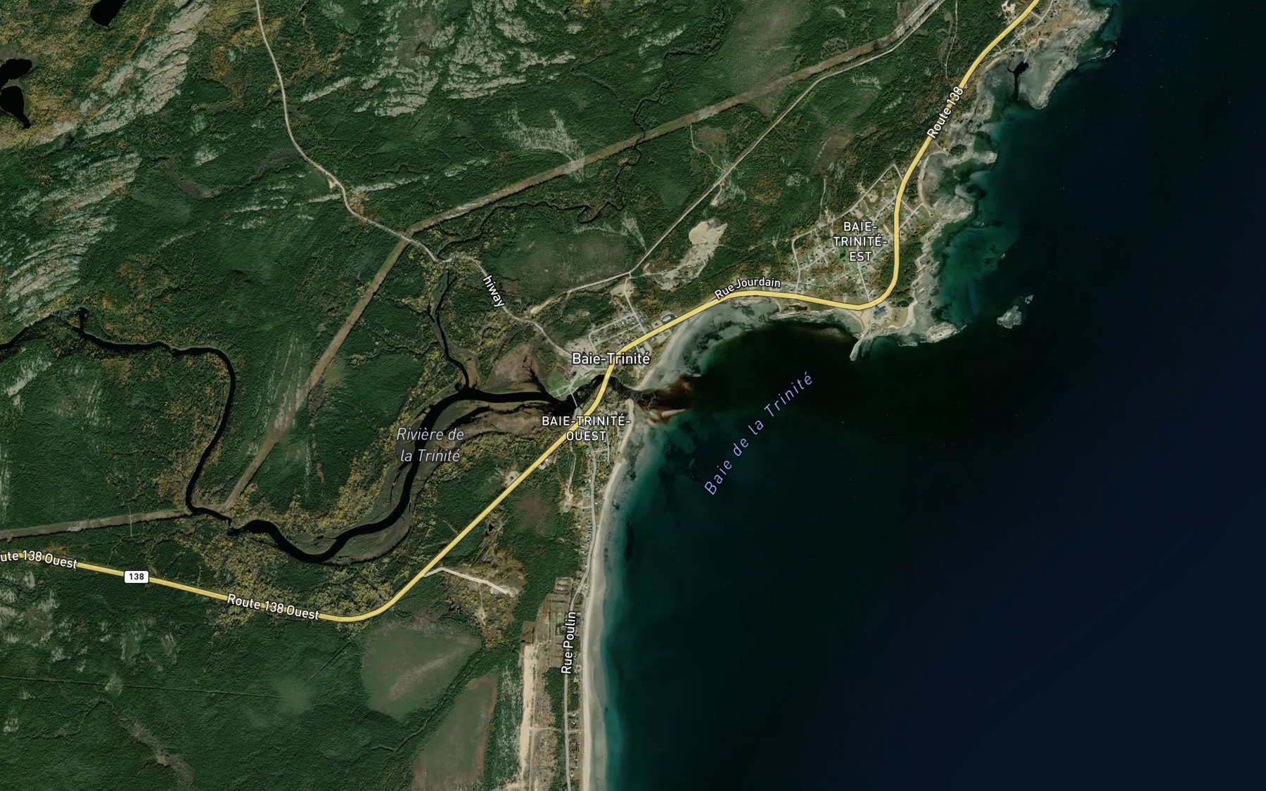 Satellite map of the Riviere de la Trinite
