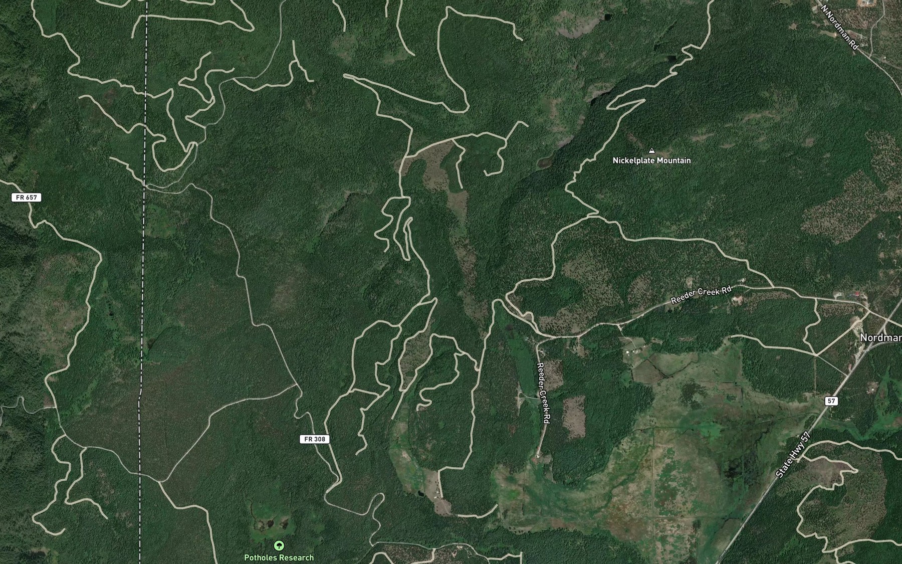 Satellite map of the Indian Creek