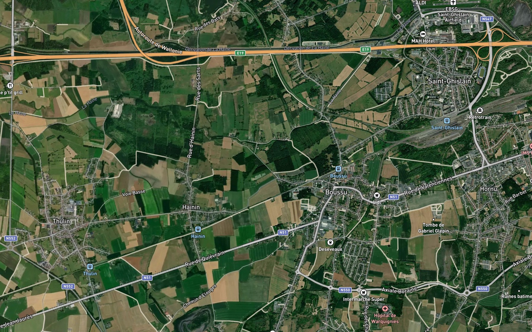 Satellite map of the Le Grand Courant